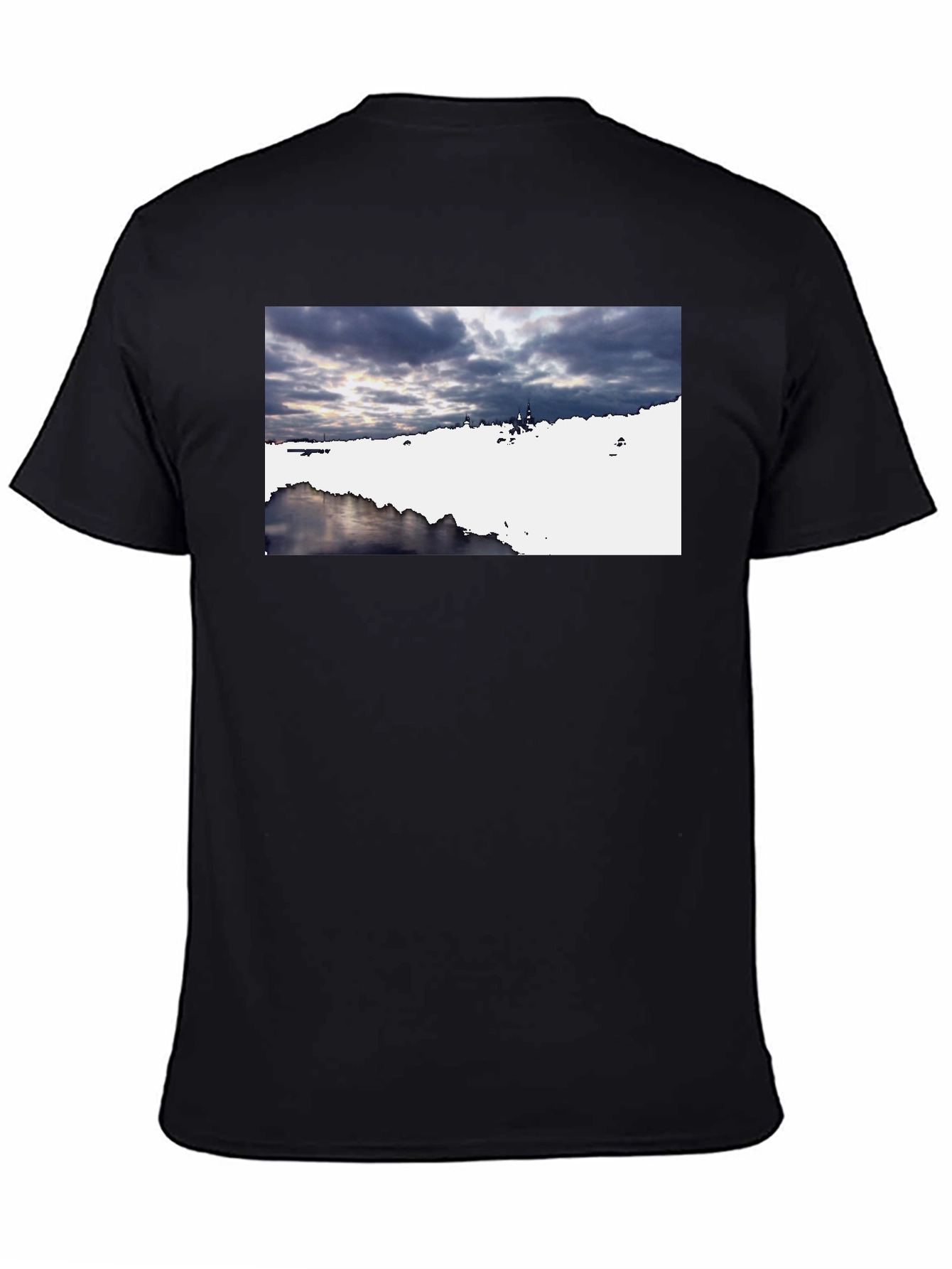 Black Scenic Landscape Graphic Tee - Black view 4