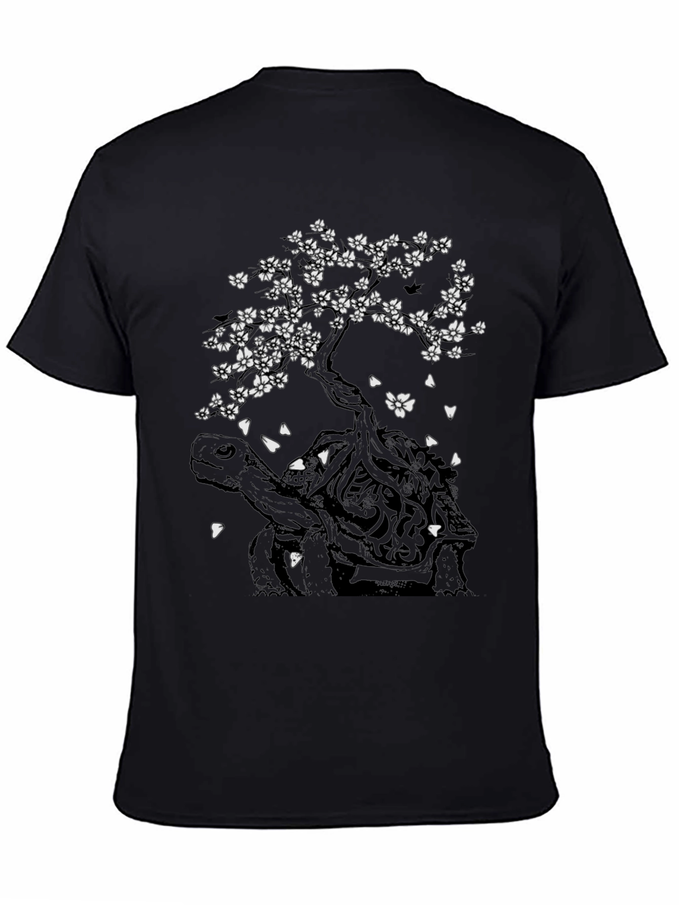 Black Turtle & Tree Graphic Tee - Nature Inspired Style view 4