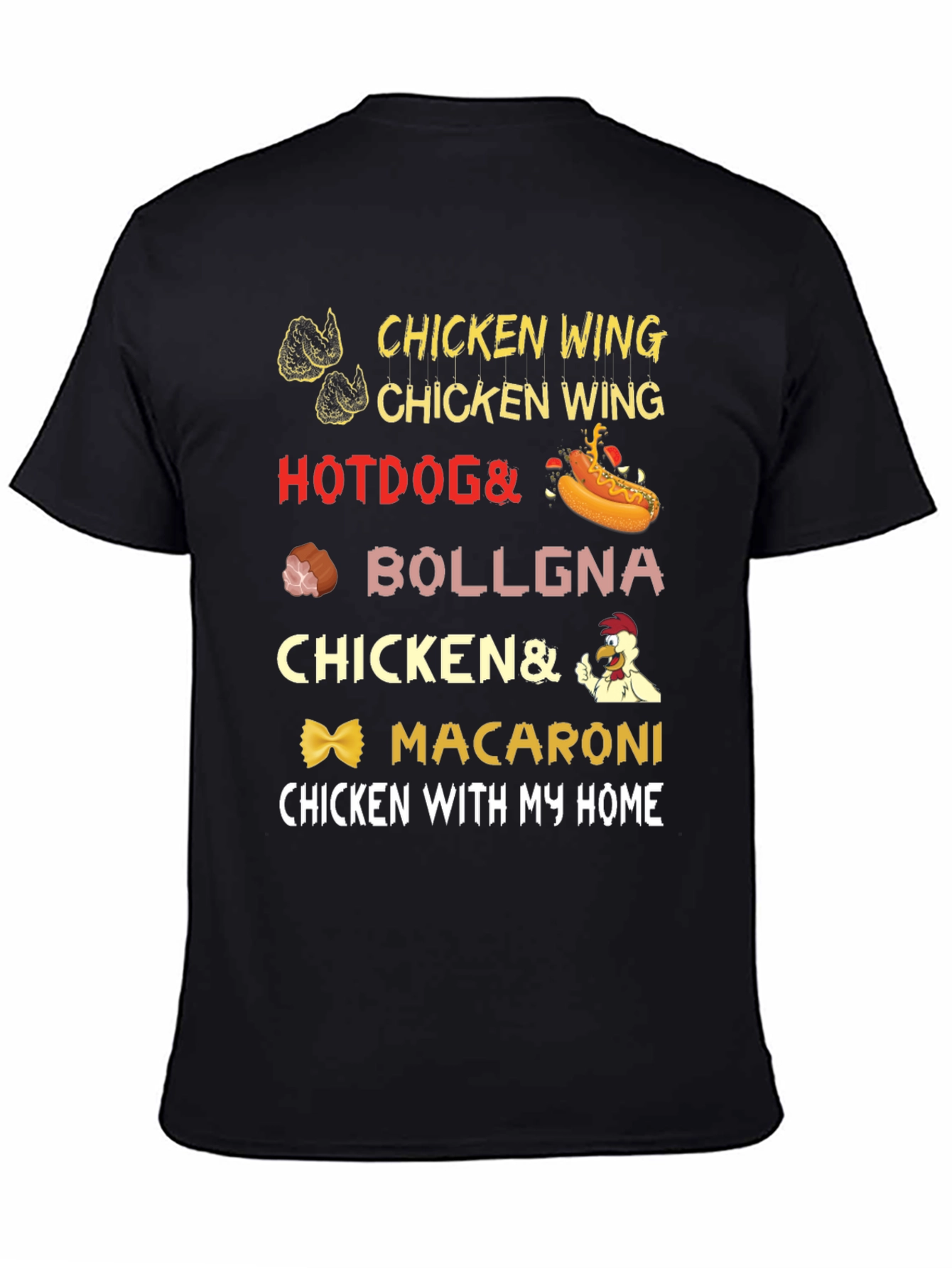 Funny Chicken Wing Hotdog Bologna T-Shirt - 4