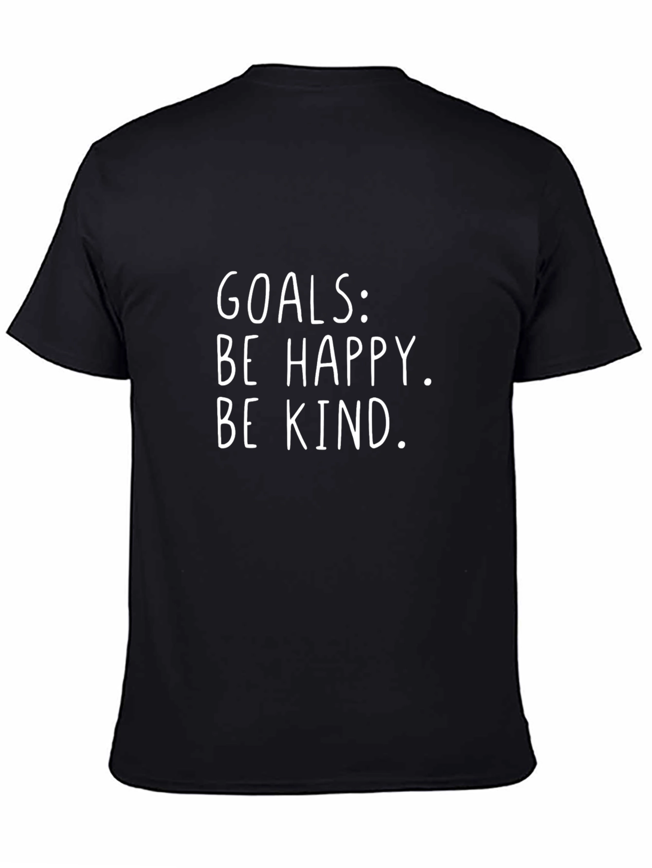 Black Goals Be Happy Be Kind Black Graphic Tee view 4
