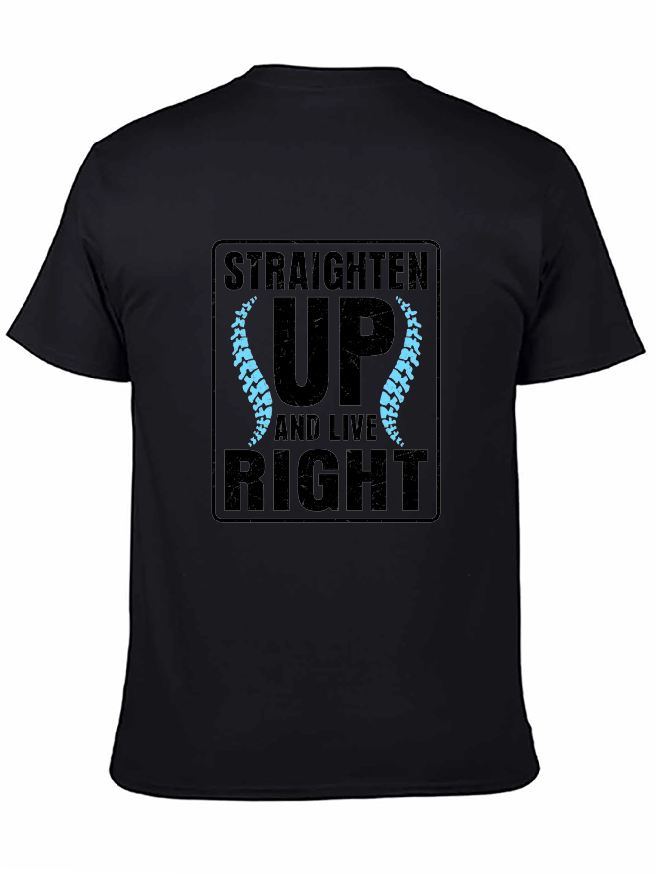 Black Straighten Up Chiropractic T-Shirt view 4