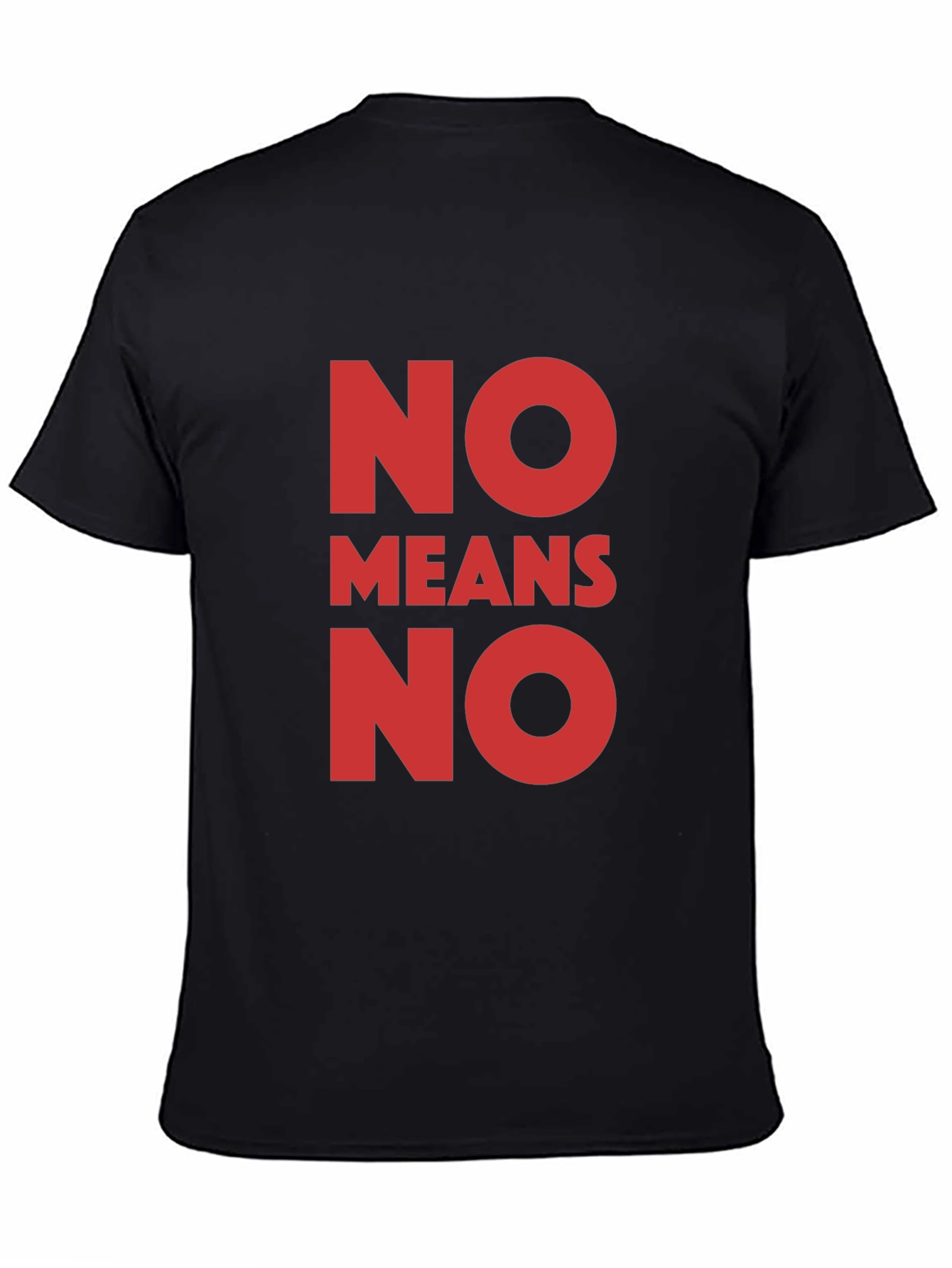 Black No Means No Graphic Tee - Black Cotton T-Shirt view 4