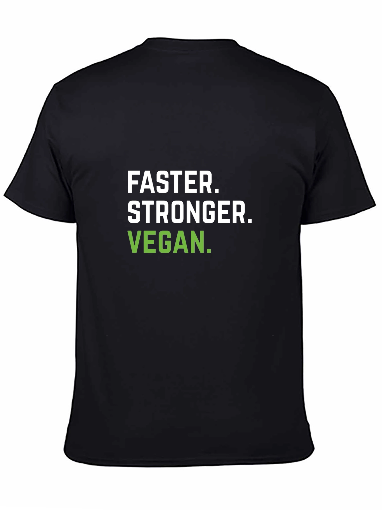 Black Faster Stronger Vegan T-Shirt view 4