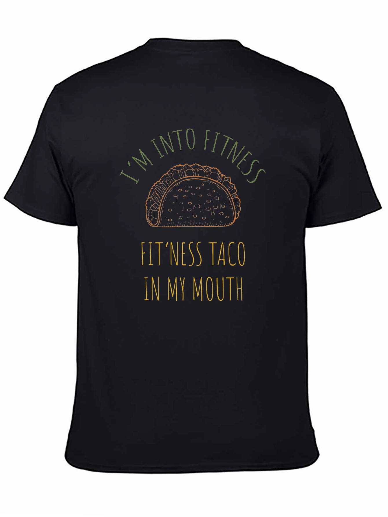 Black Funny Fitness Taco T-Shirt - Foodie Workout Tee view 4
