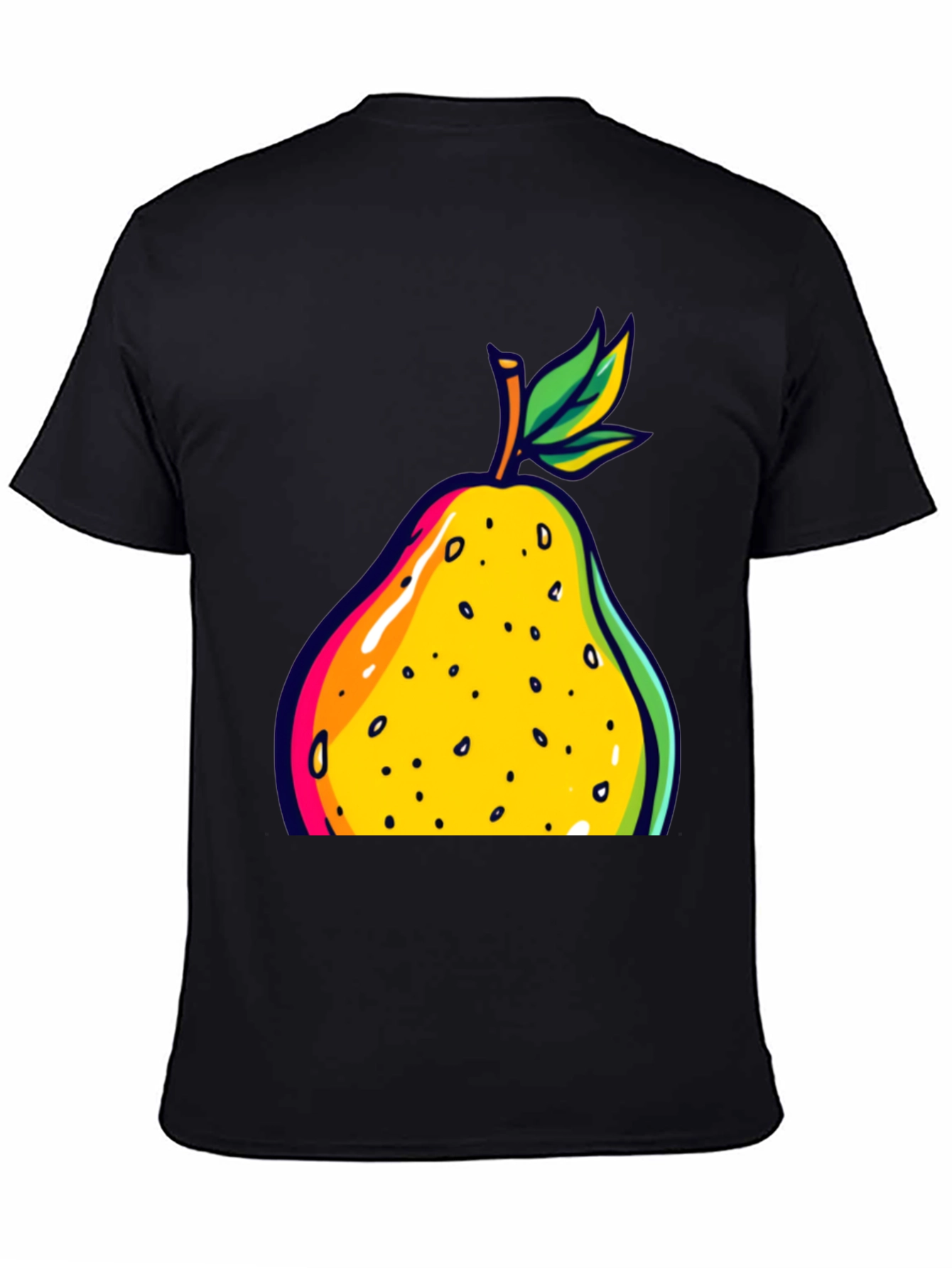 Black Pear Graphic Black T-Shirt view 4