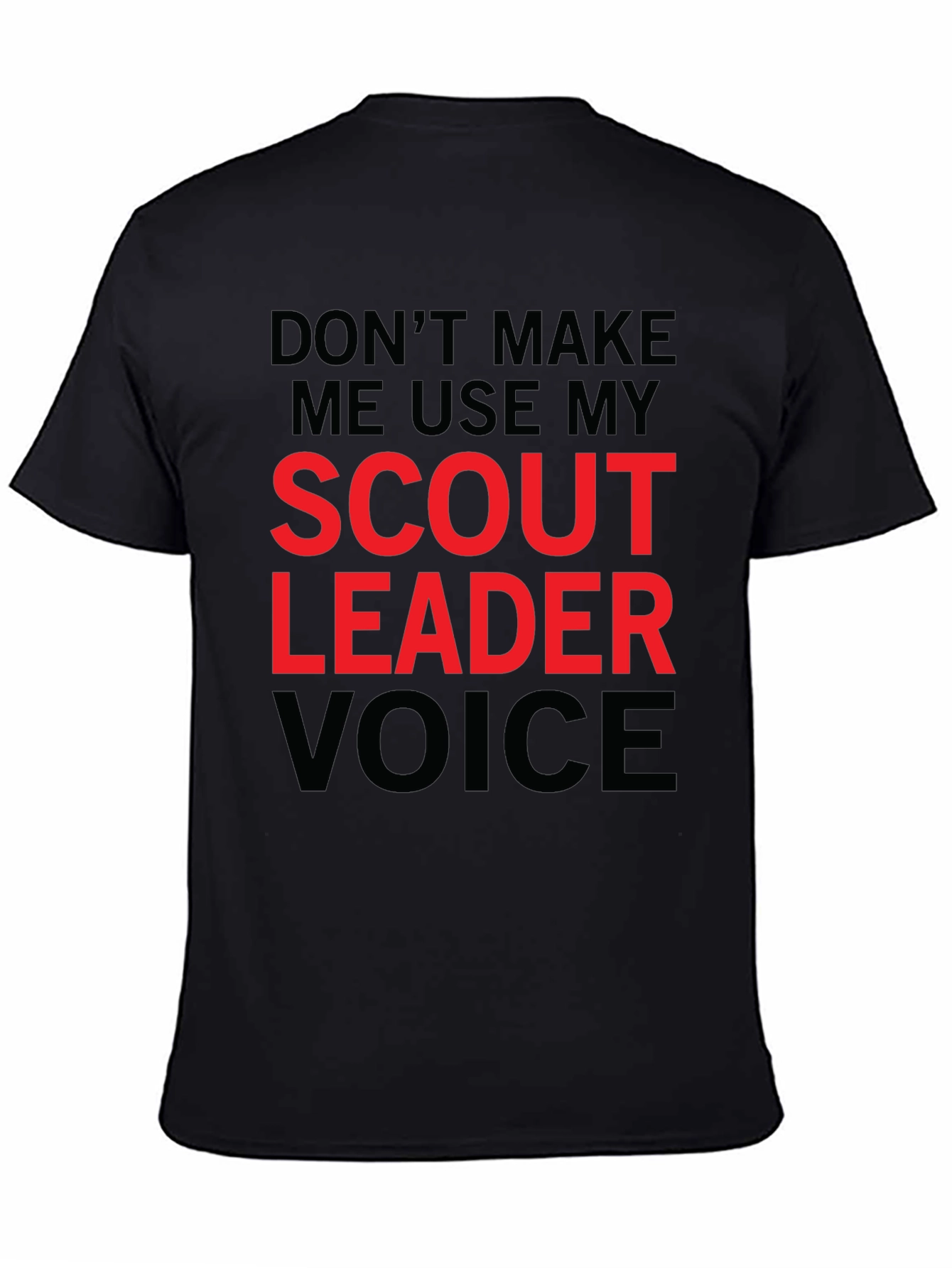 Black Scout Leader Voice Graphic Tee - Funny Men's T-Shirt view 4