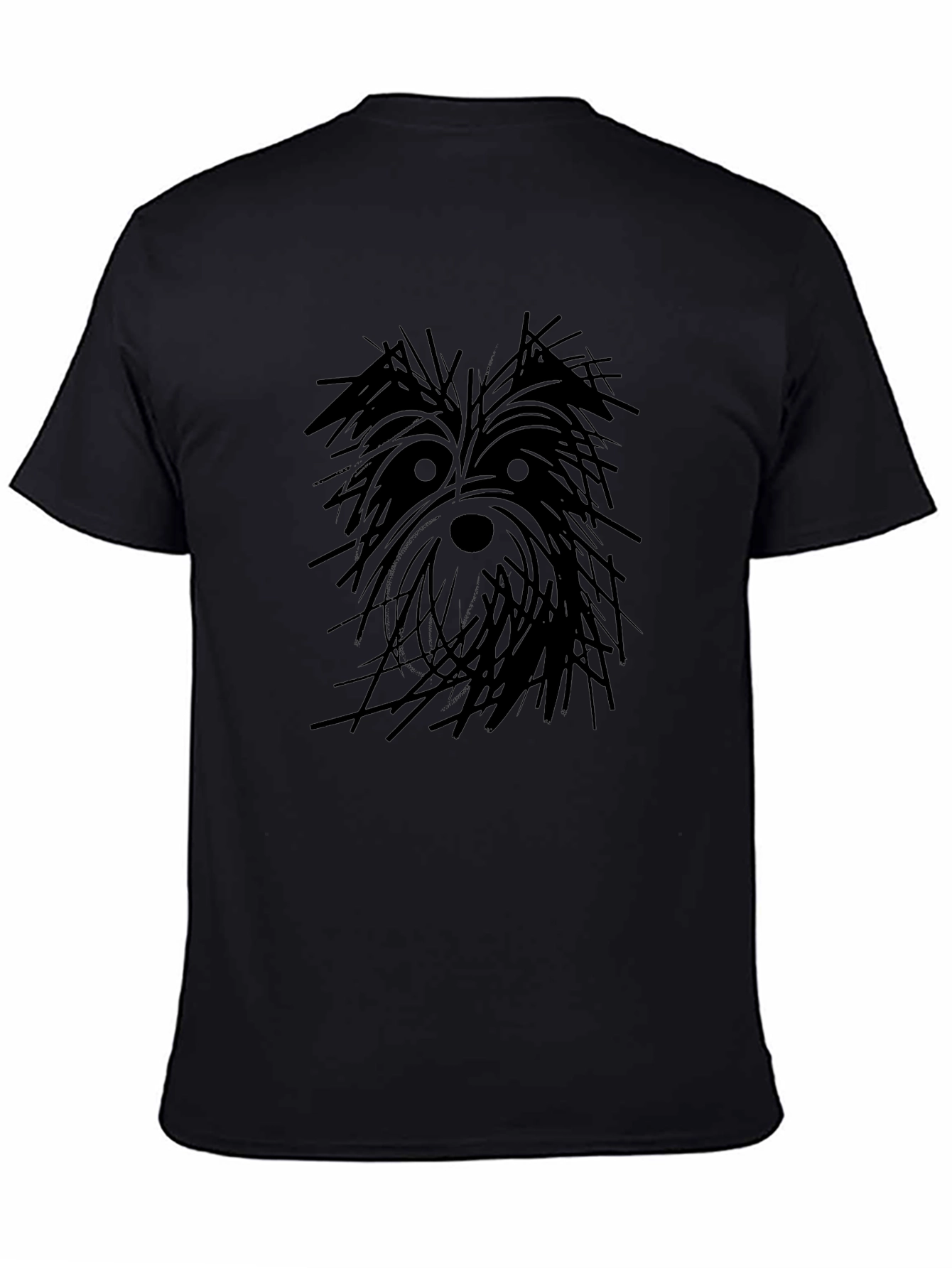 Black Dog Sketch Graphic Black T-Shirt view 4
