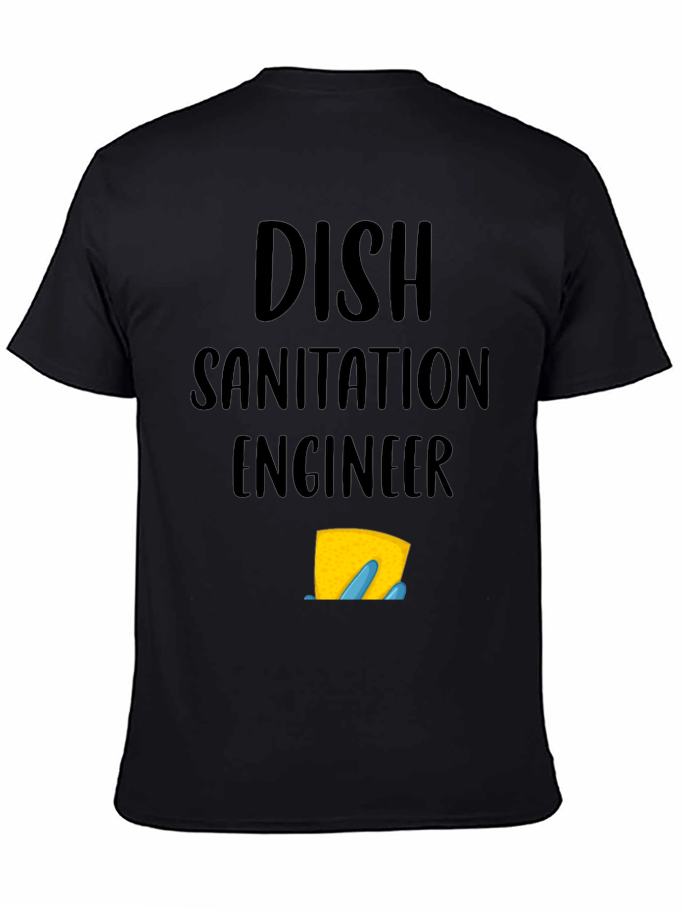 Black Dish Sanitation Engineer Graphic Tee view 4