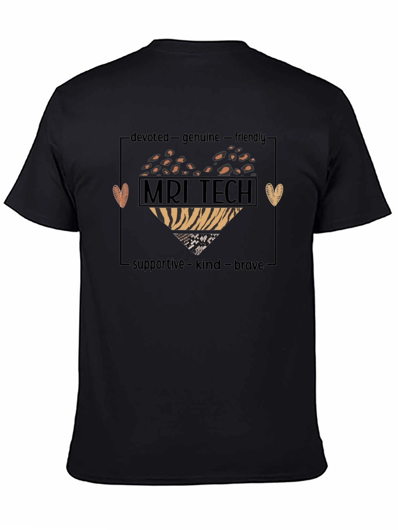 Black MRI Tech Heart Graphic T-Shirt view 4