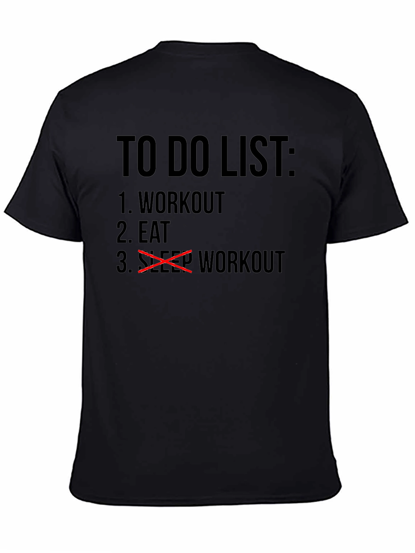 Black Workout Humor T-Shirt - To Do List Gym Tee view 4