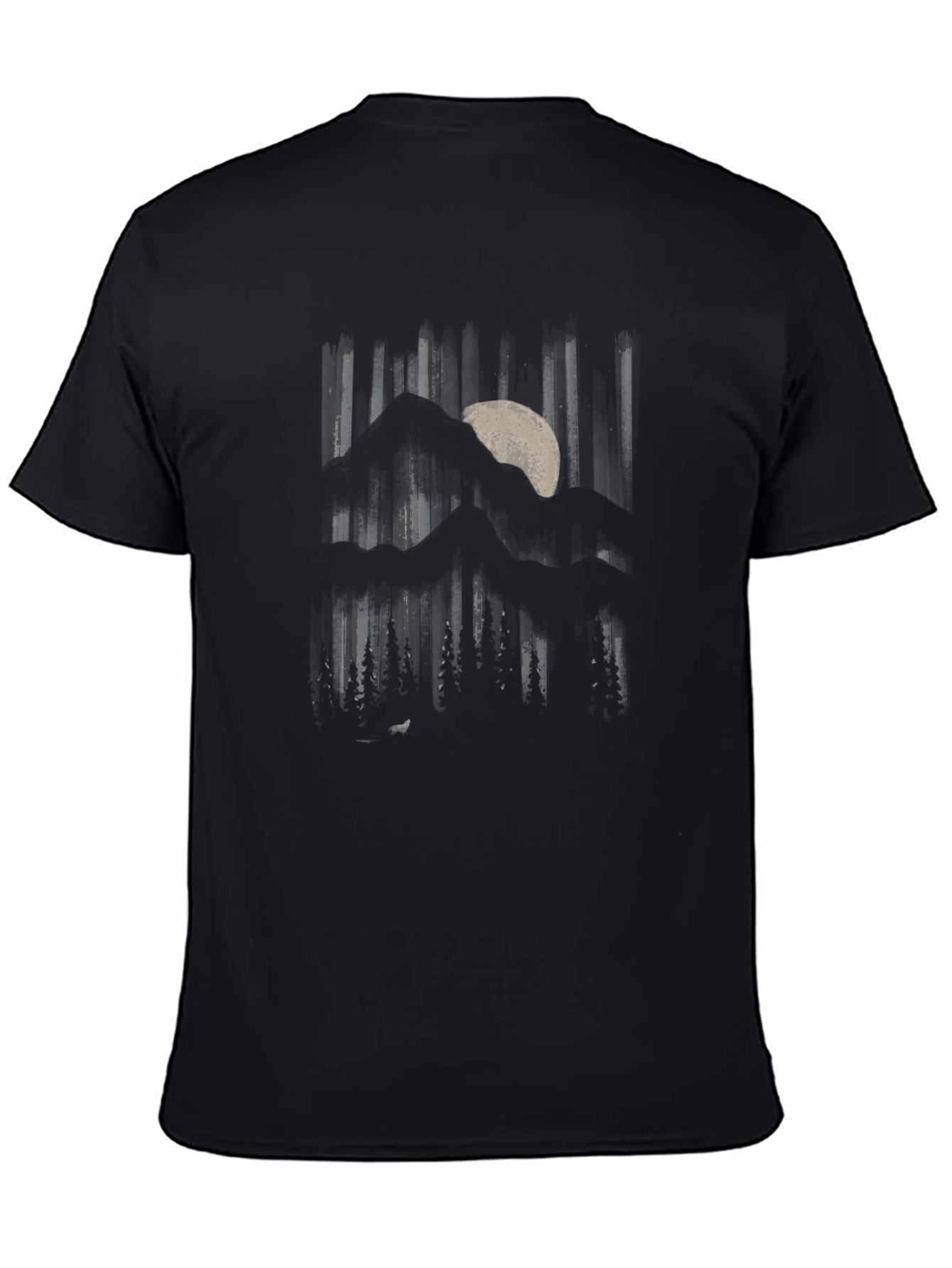 Black Mountain Moon Graphic Black T-Shirt view 4