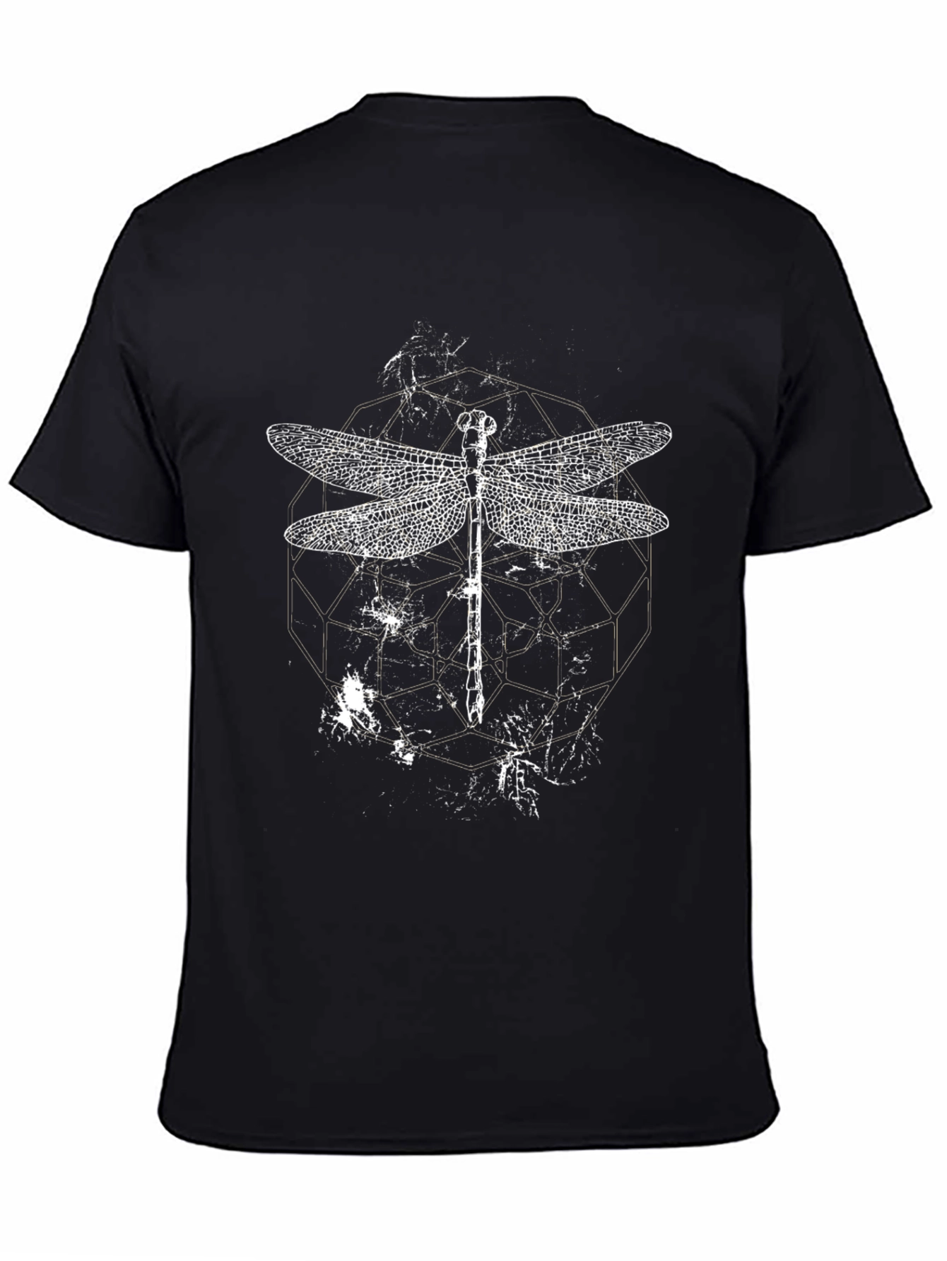 Black Dragonfly Graphic Print Black T-Shirt view 4