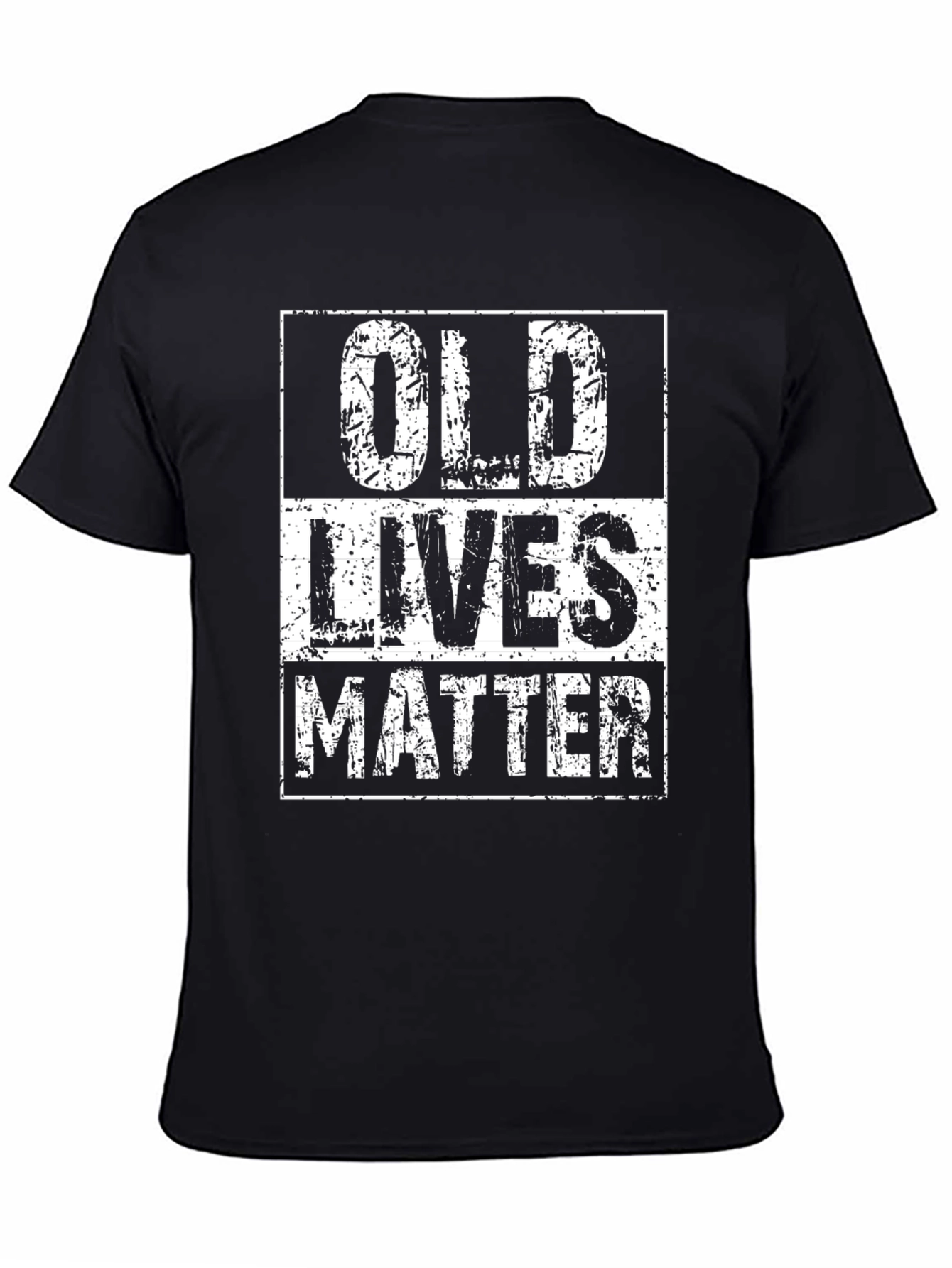 Black Old Lives Matter Graphic Tee - Distressed Print view 4