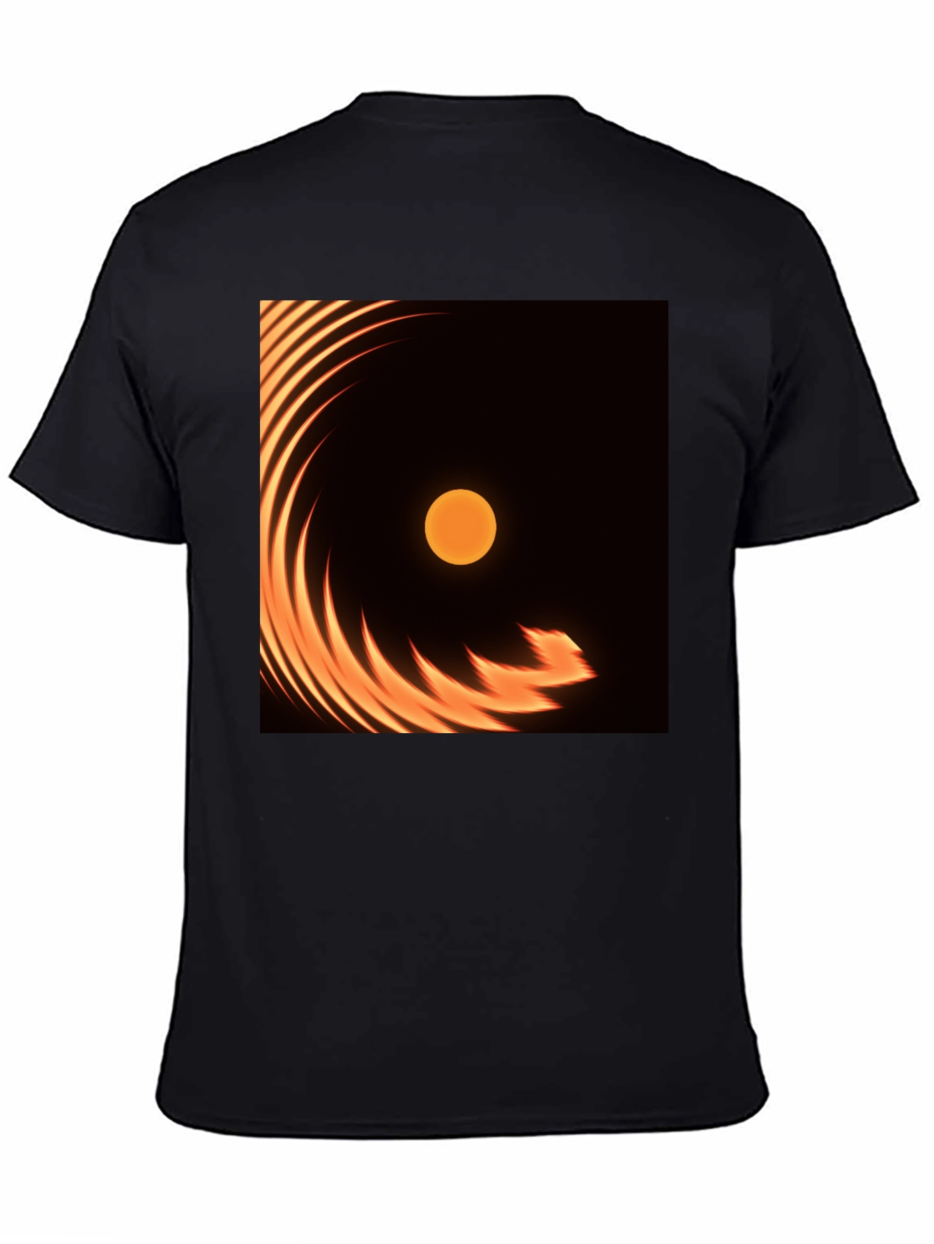 Black Fiery Sun Graphic Tee - Black Cotton Blend view 4