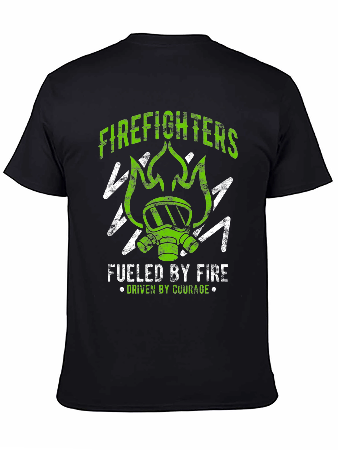 Black Firefighter Graphic Tee - Fueled By Fire Courage view 4