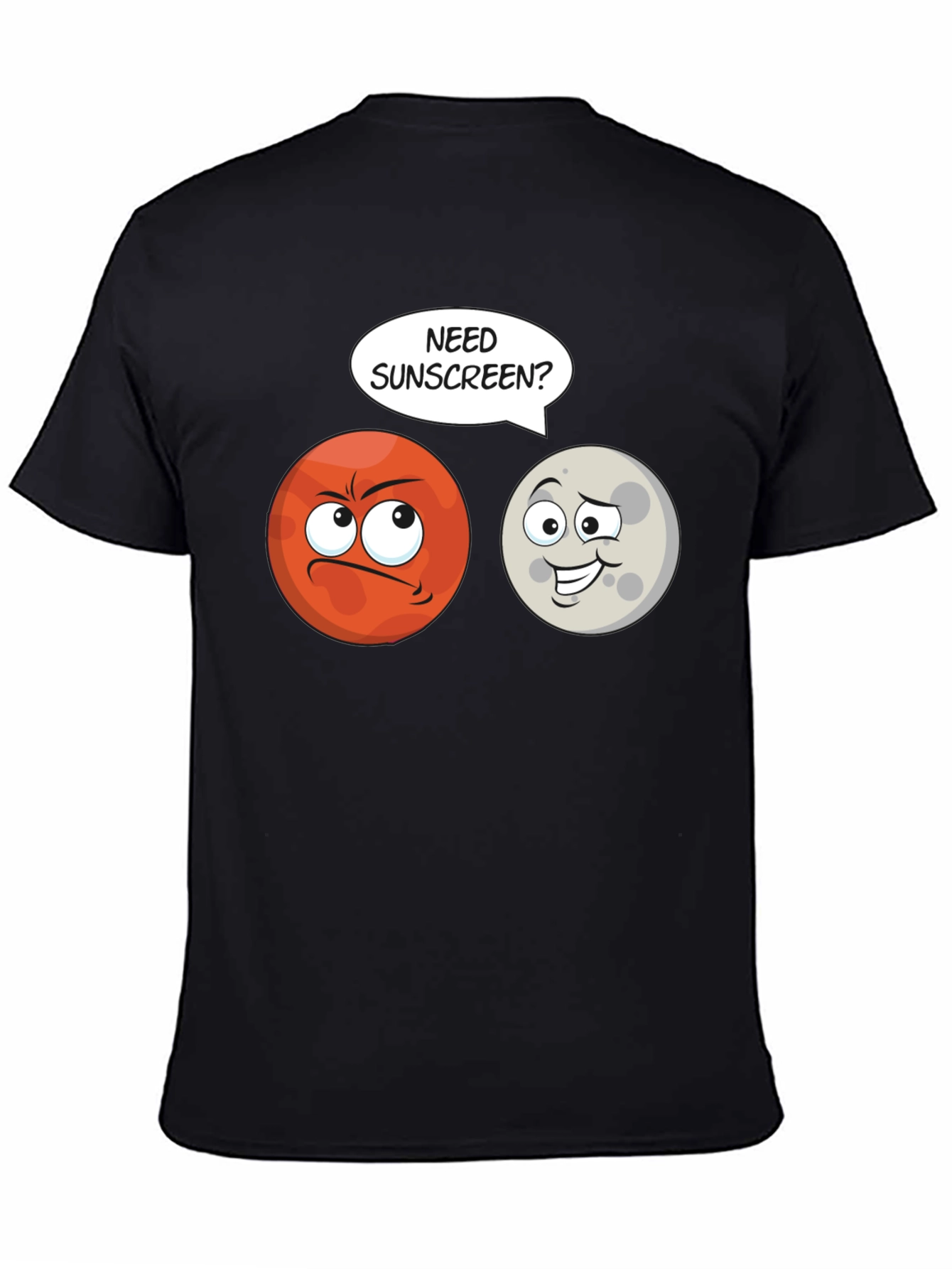 Black Need Sunscreen? Mars Humor T-Shirt view 4