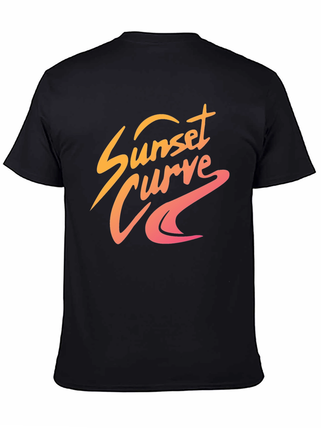 Black Sunset Curve Graphic Tee - Retro Style view 4