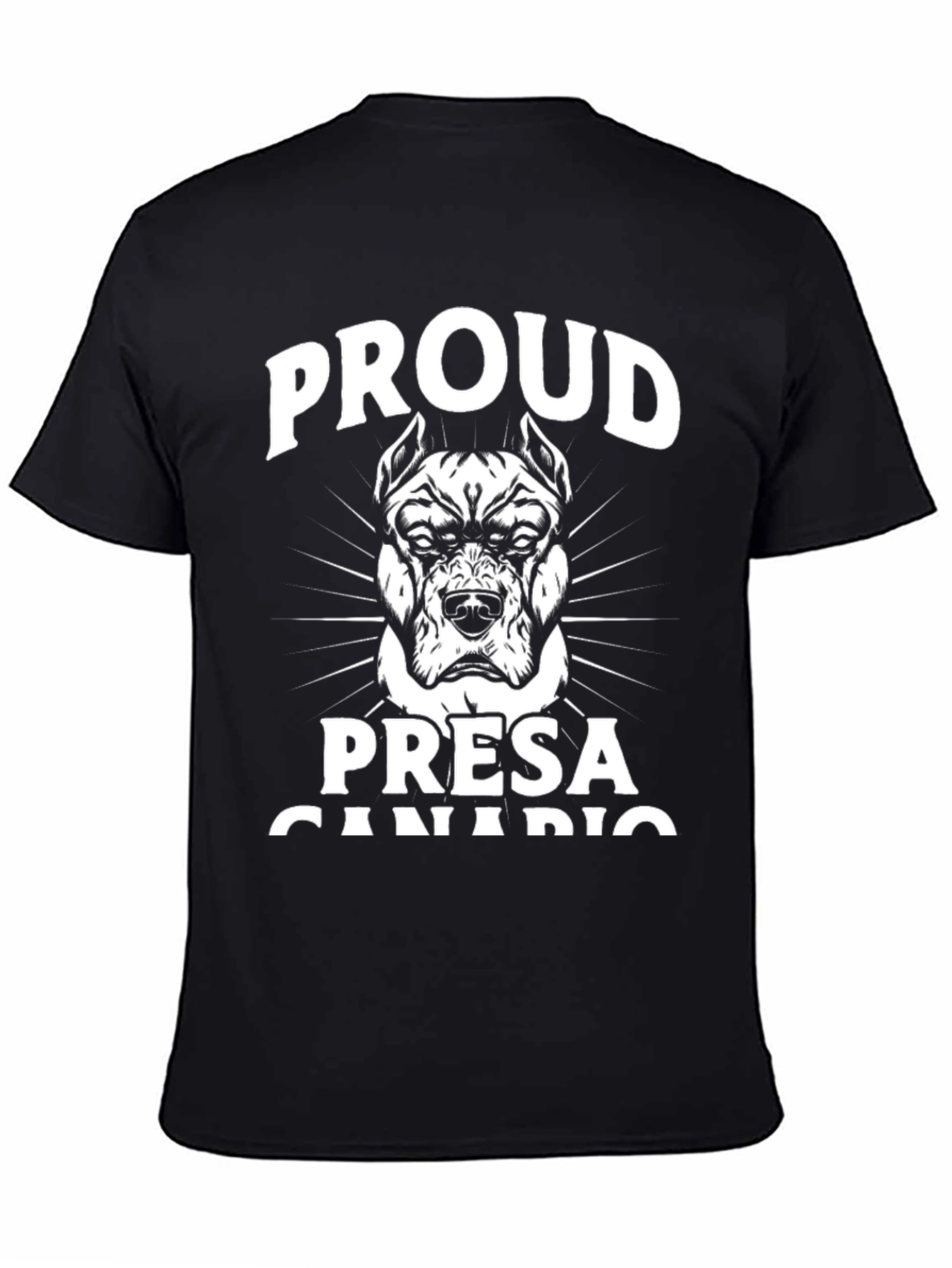 Black Proud Presa Canario Dog Graphic T-Shirt view 4