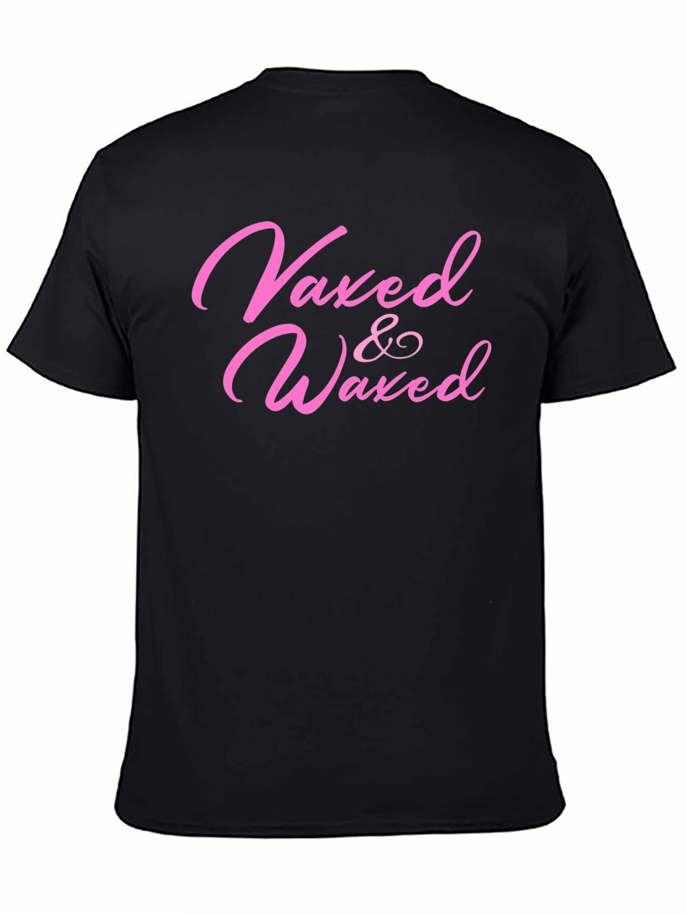 Black Vaxed & Waxed T-Shirt - Funny Vaccine Tee view 4