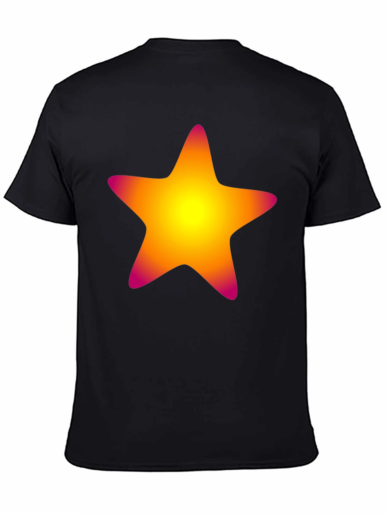 Black Vibrant Star Graphic Tee - Black Cotton Blend view 4