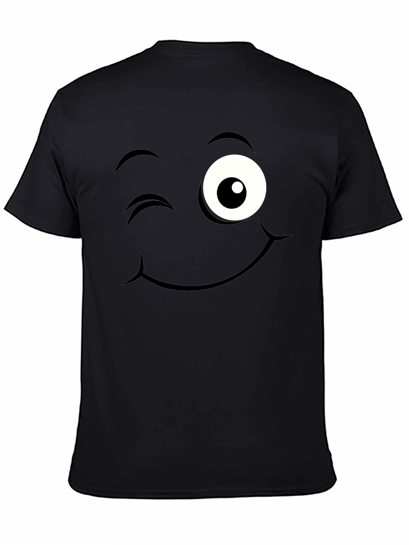 Black Winking Face Graphic Tee - Black view 4