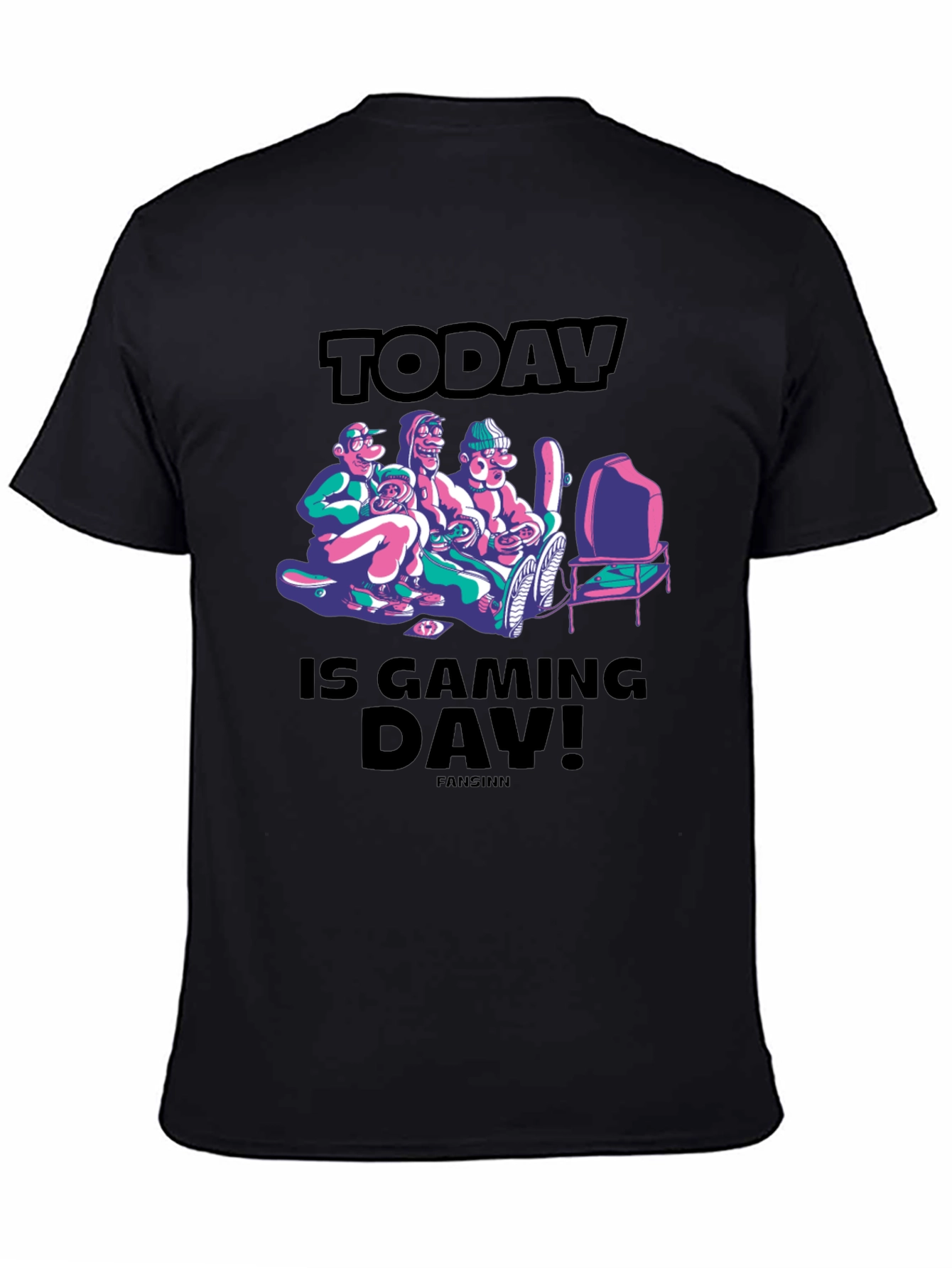 Black Today is Gaming Day! Graphic T-Shirt view 4