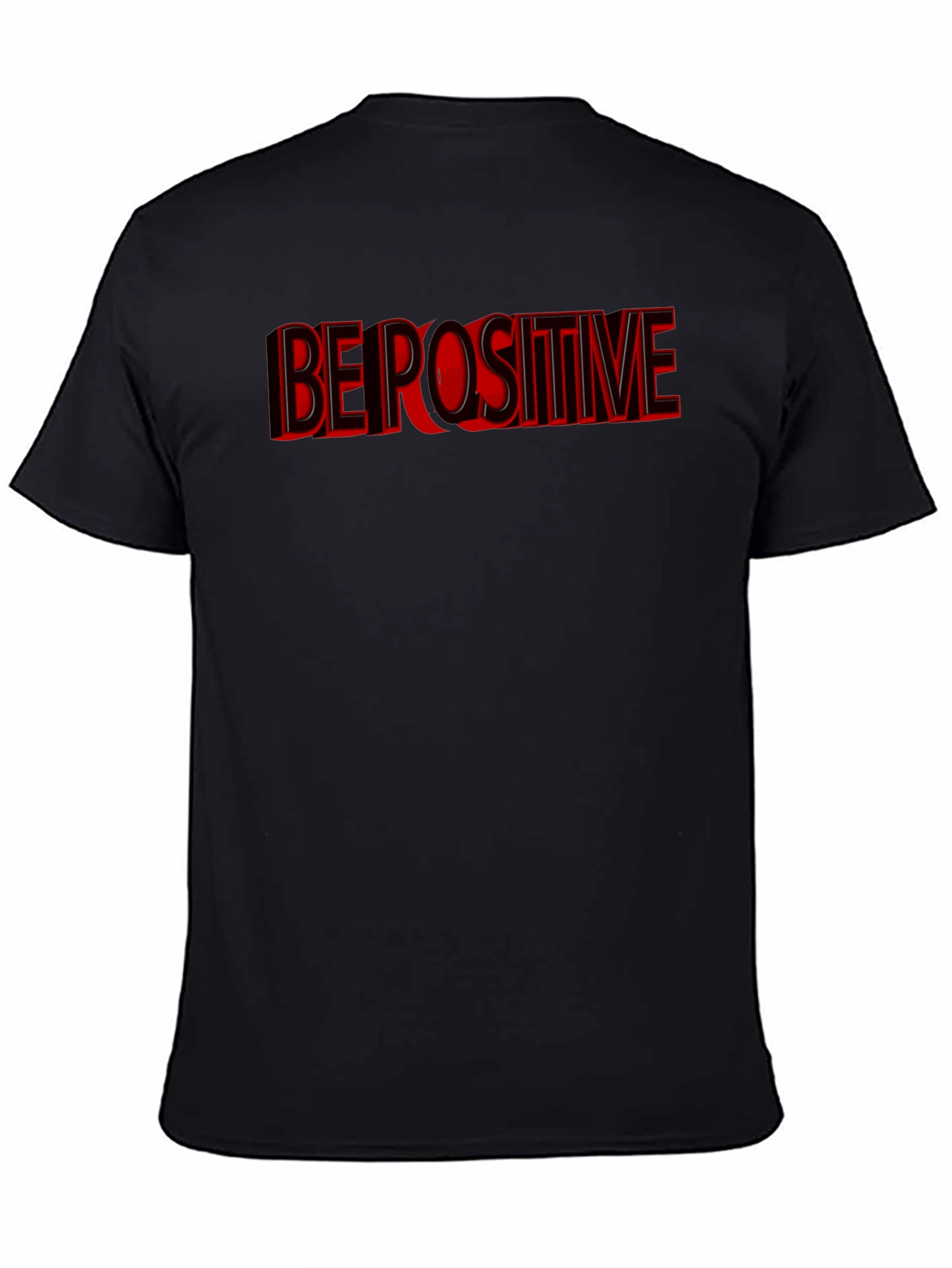 Black Be Positive Graphic T-Shirt - Black view 4