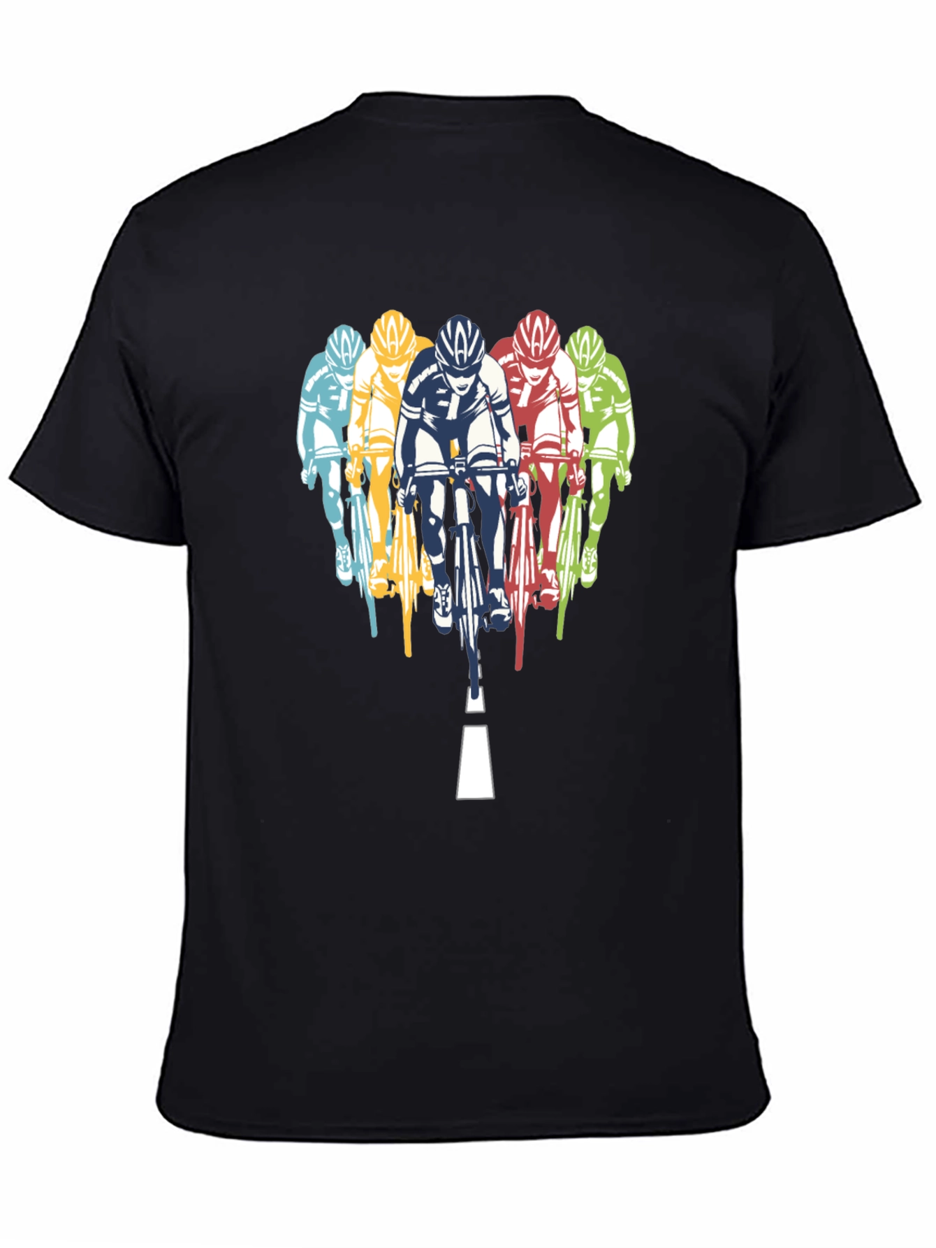 Black Cycling Team Graphic T-Shirt - Black view 4