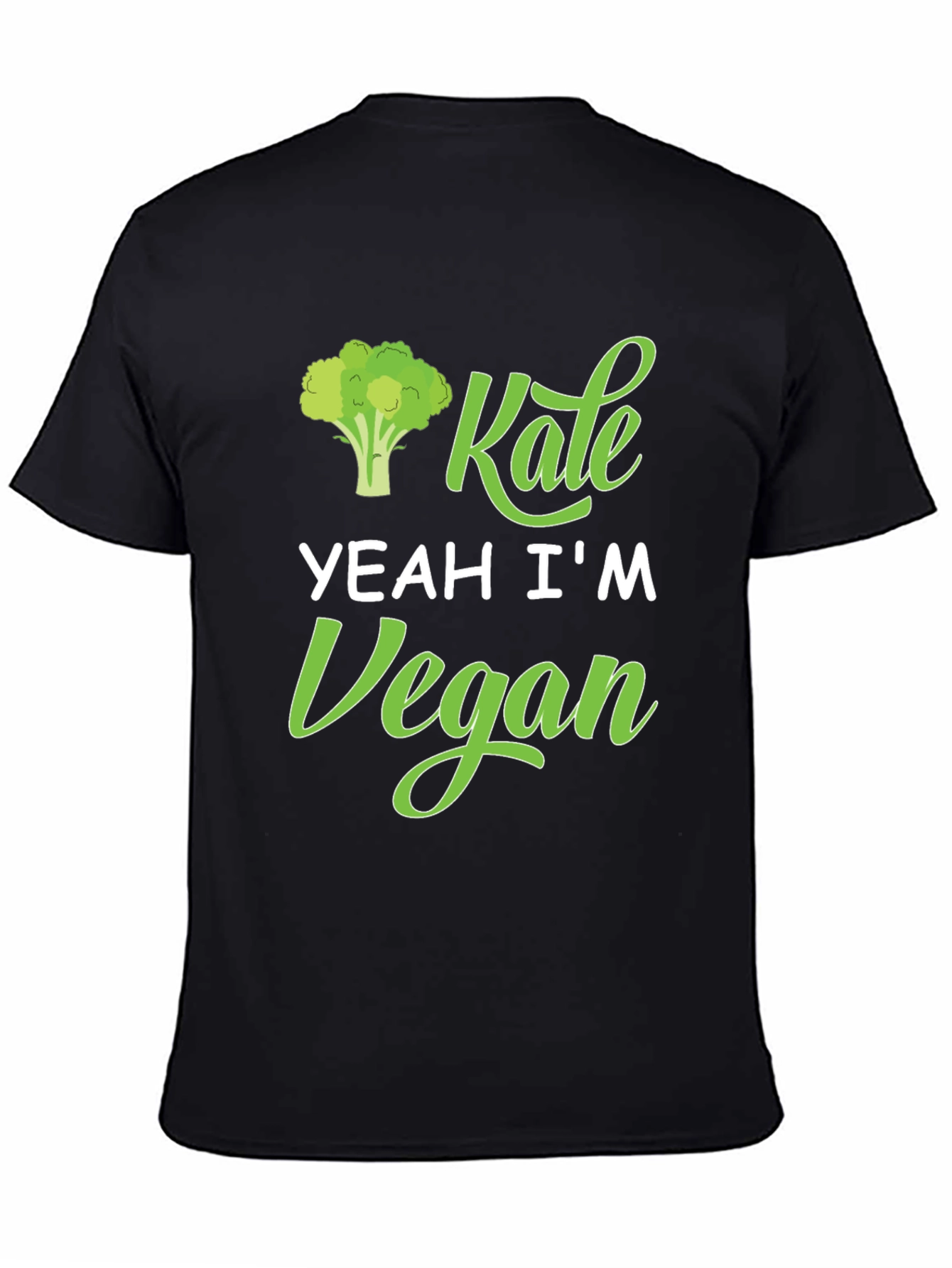 Black Kale Yeah I'm Vegan T-Shirt view 4