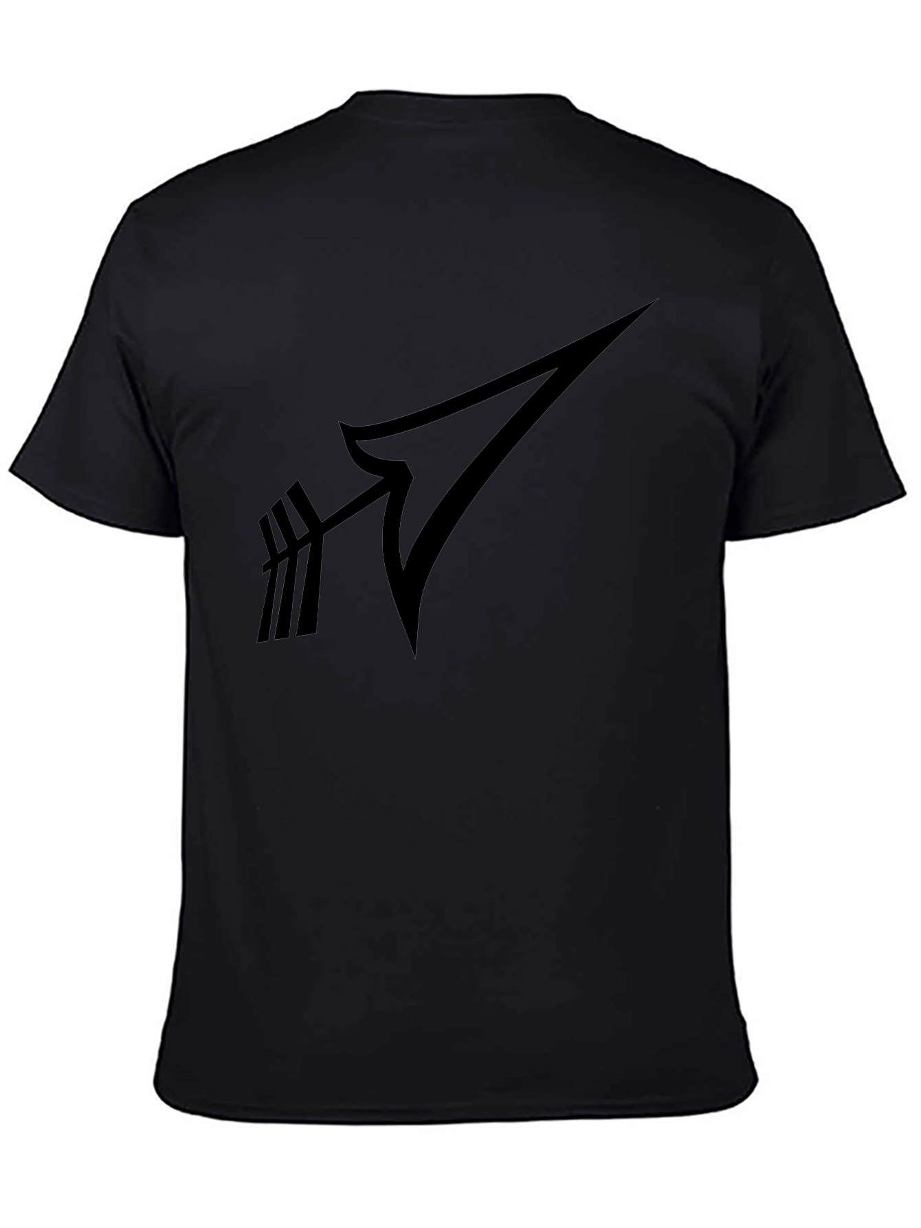 Black Modern Arrow Graphic Black T-Shirt view 4