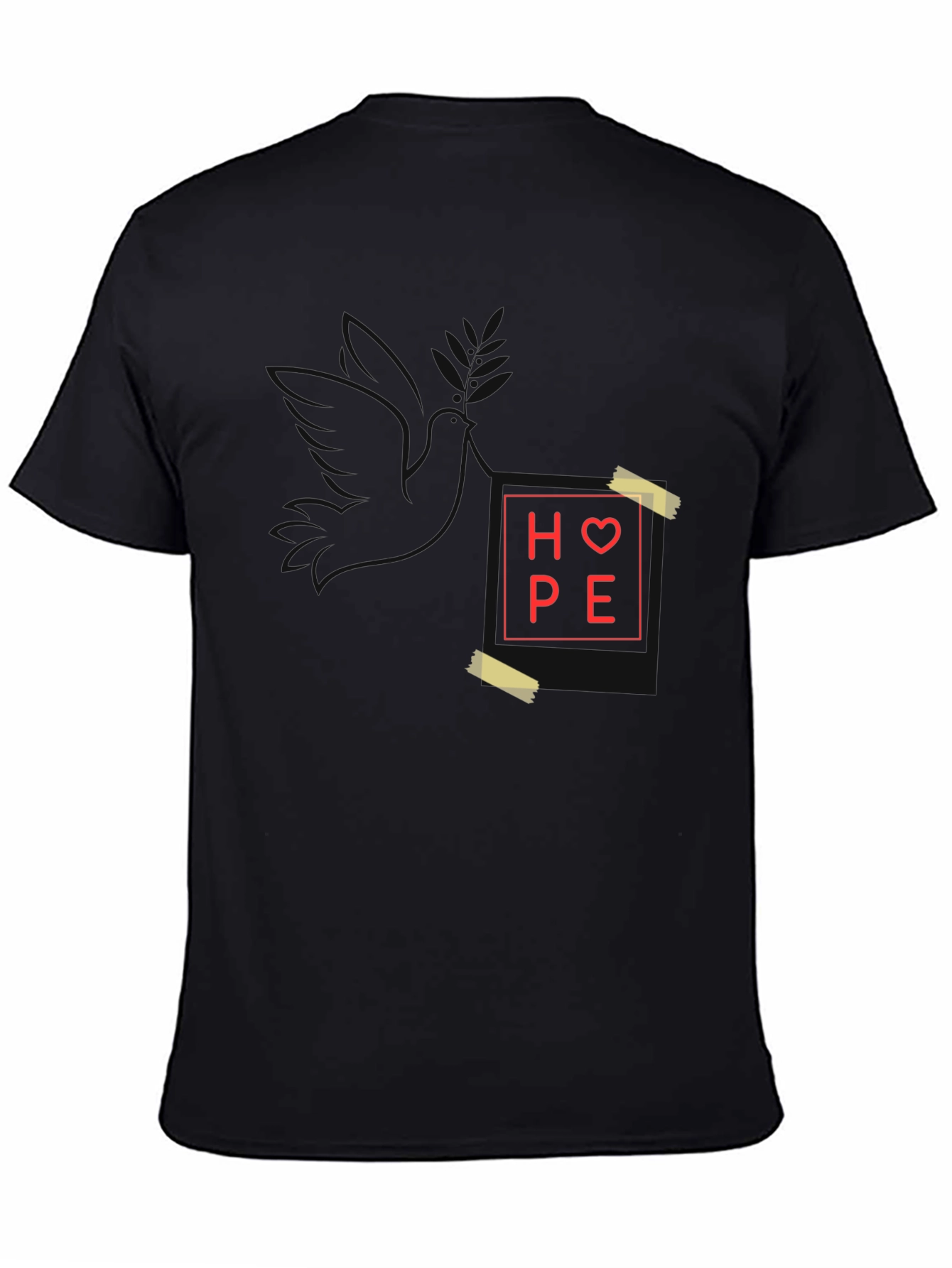 Black Hope Dove Graphic Print Tee - Stylish Comfort view 4