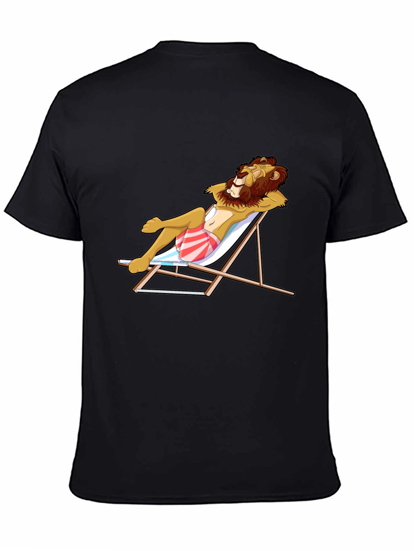 Black Lion on Vacation Graphic Tee -  Cool Summer Style view 4