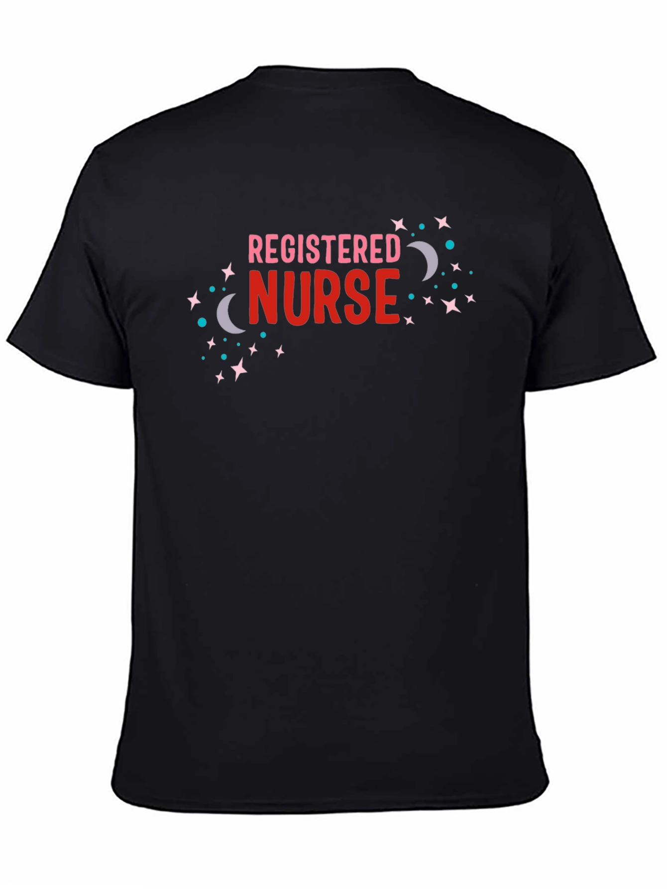 Black Registered Nurse T-Shirt - Fun Design view 4