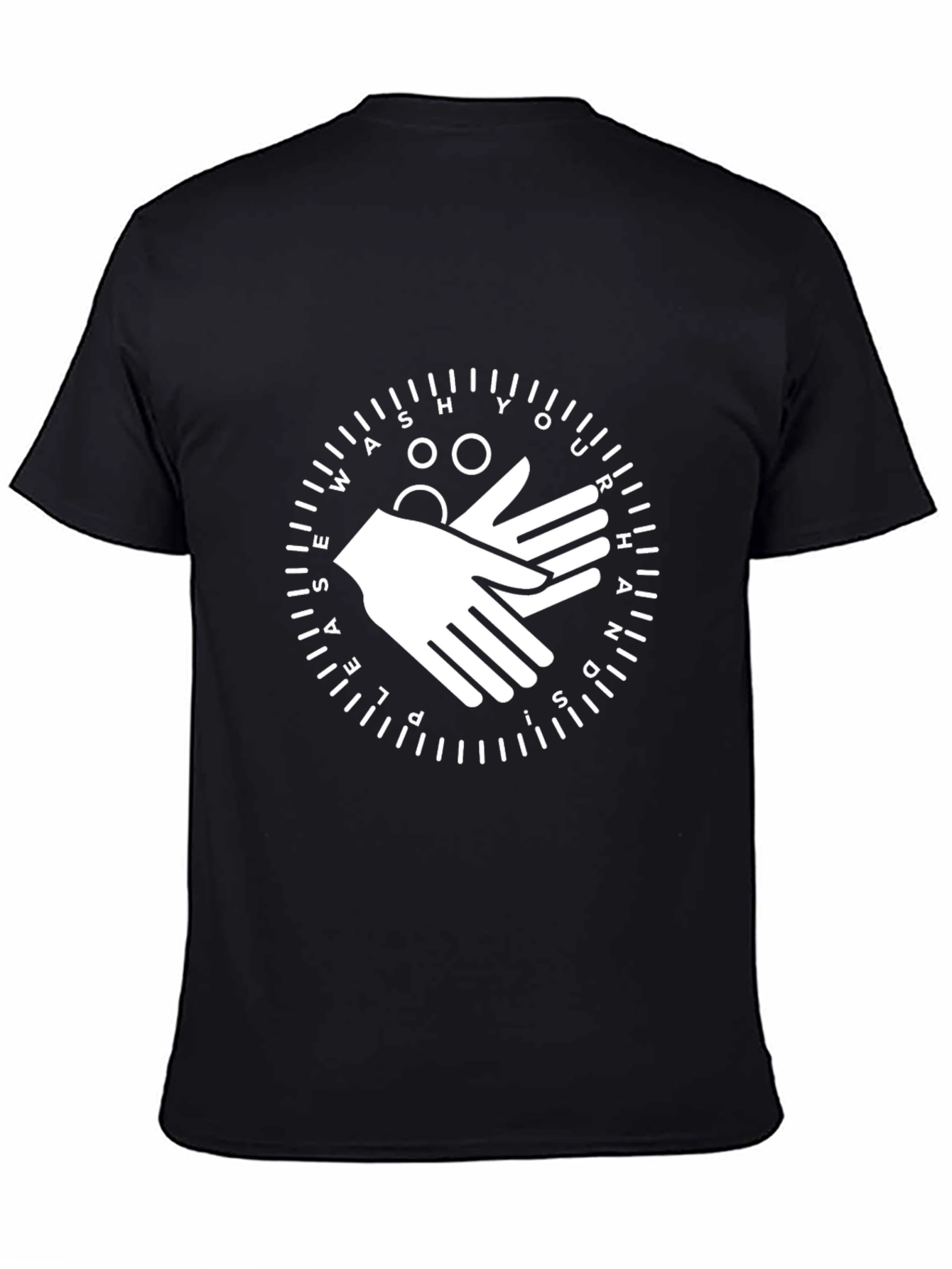 Black Wash Your Hands T-Shirt - Cleanliness Matters! view 4