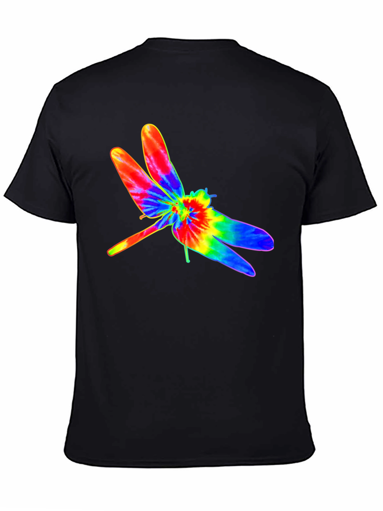 Black Tie Dye Dragonfly Graphic T-Shirt view 4