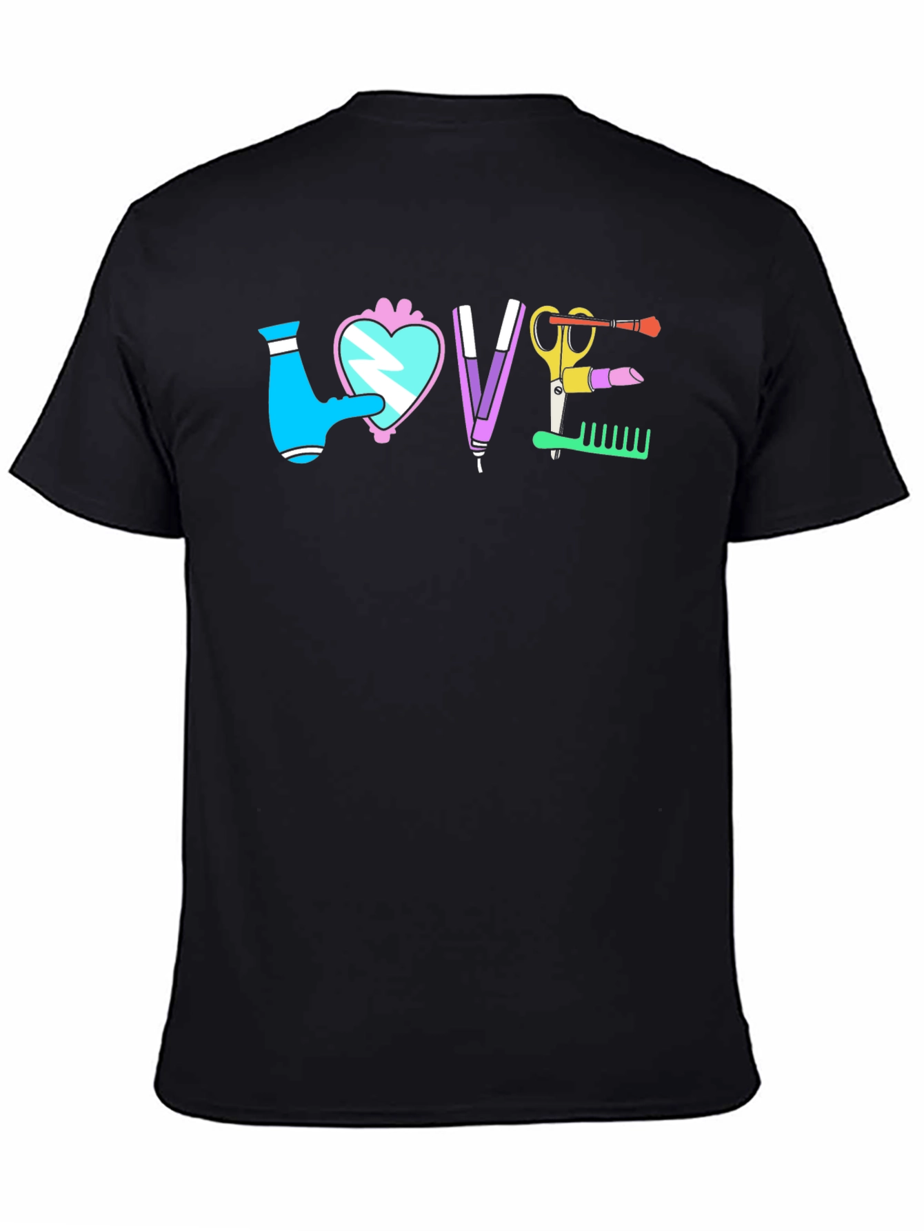 Black Love Hairdresser T-Shirt view 4