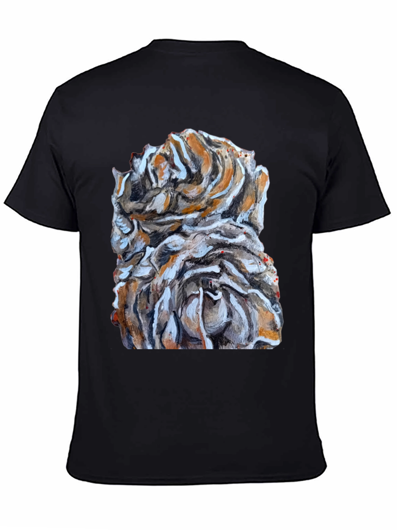 Black Abstract Floral Graphic Print T-Shirt view 4