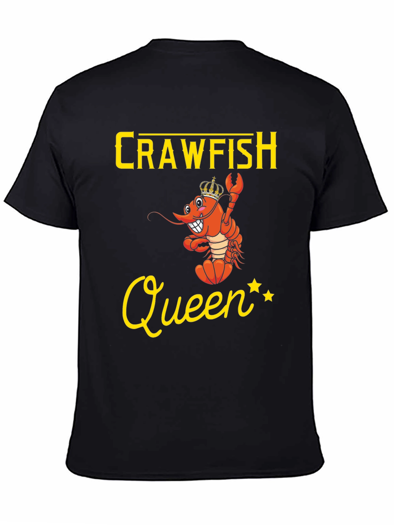 Black Crawfish Queen Graphic Tee - Funny Cajun Shirt view 4