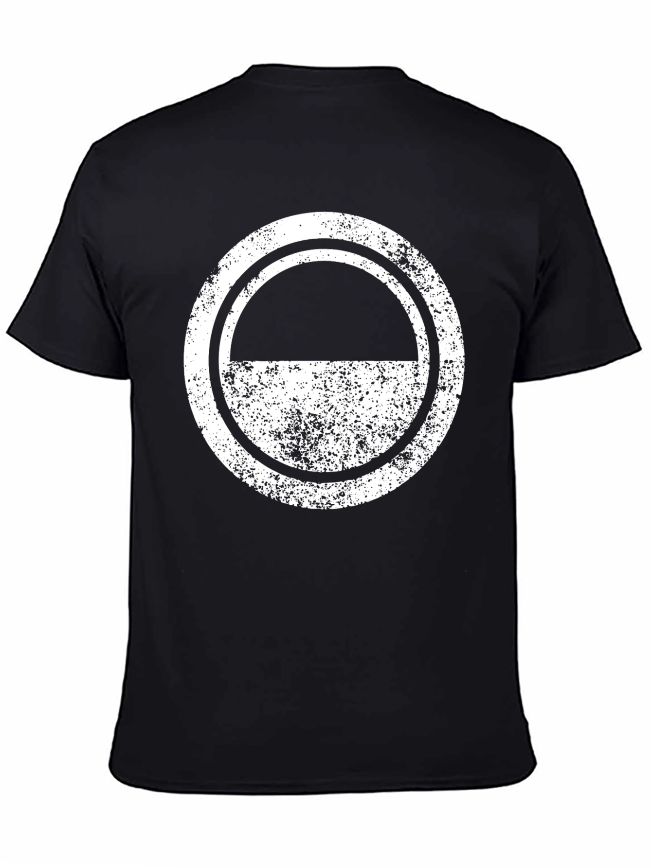 Black Distressed Circle Graphic Tee - Black view 4