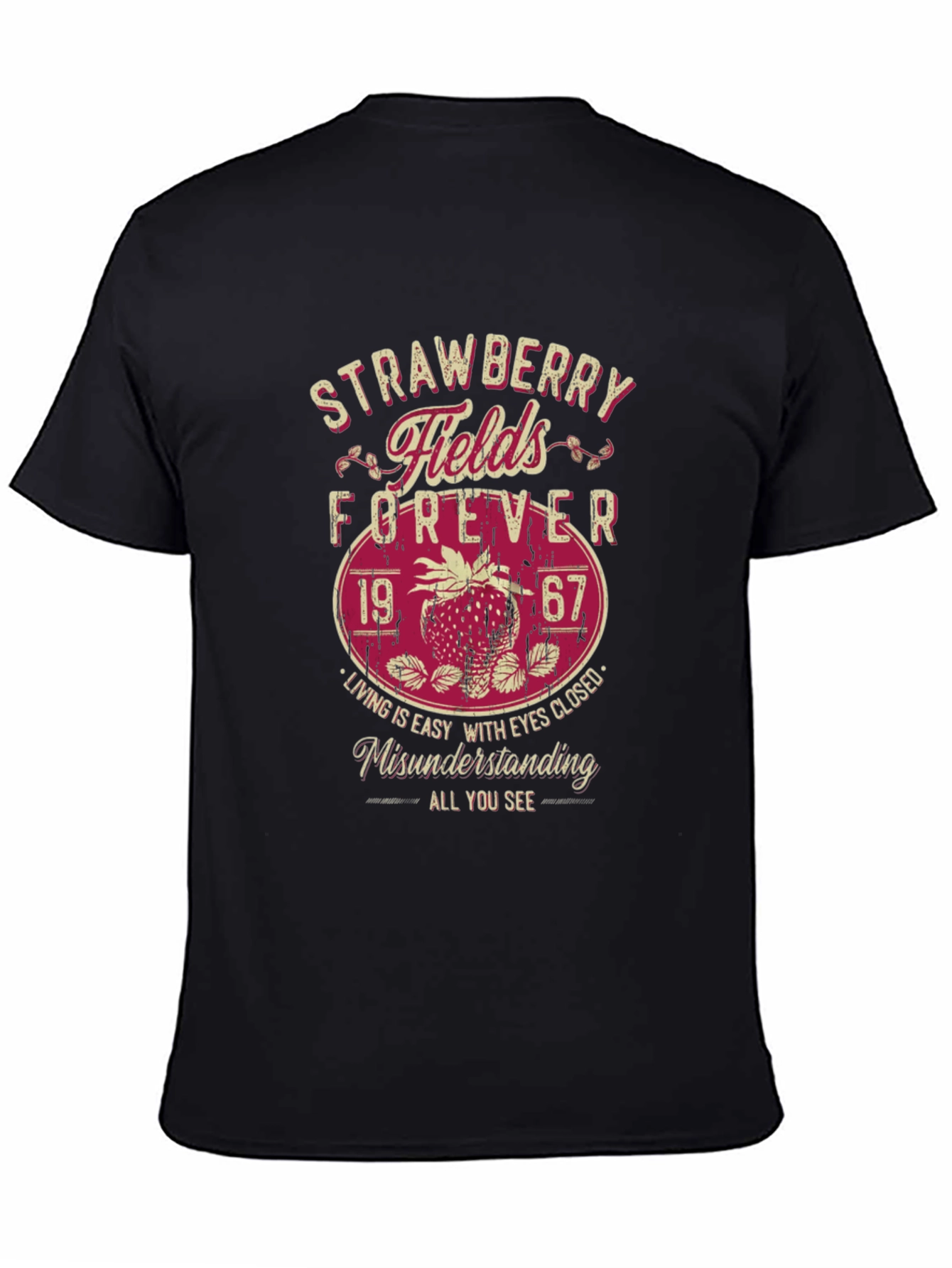 Black Strawberry Fields Forever Graphic Tee view 4
