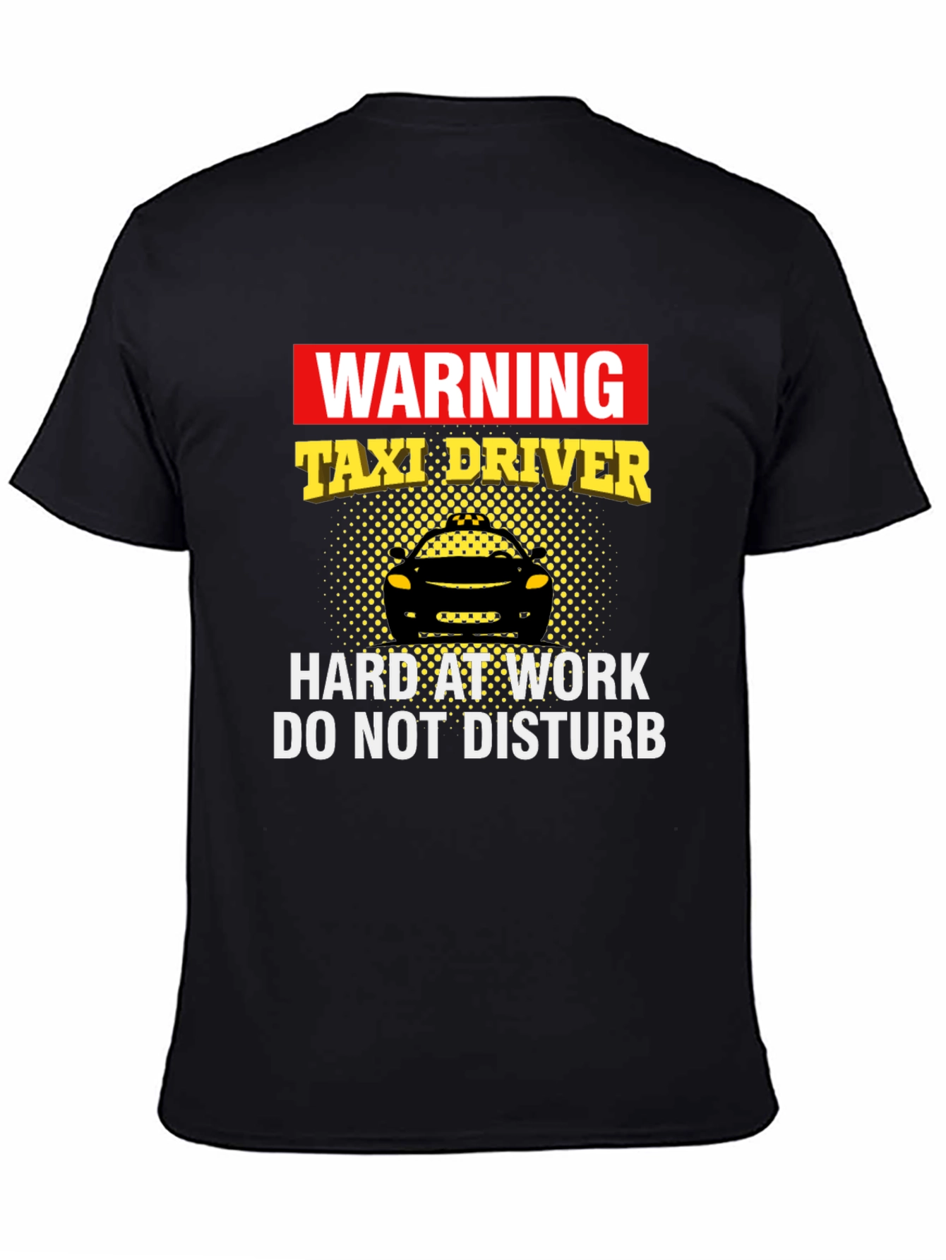 Black Warning Taxi Driver Graphic T-Shirt view 4