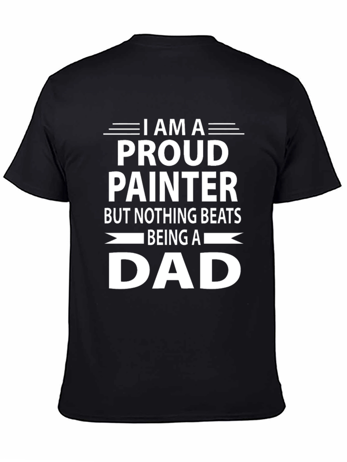 Black Proud Painter Dad Black T-Shirt view 4