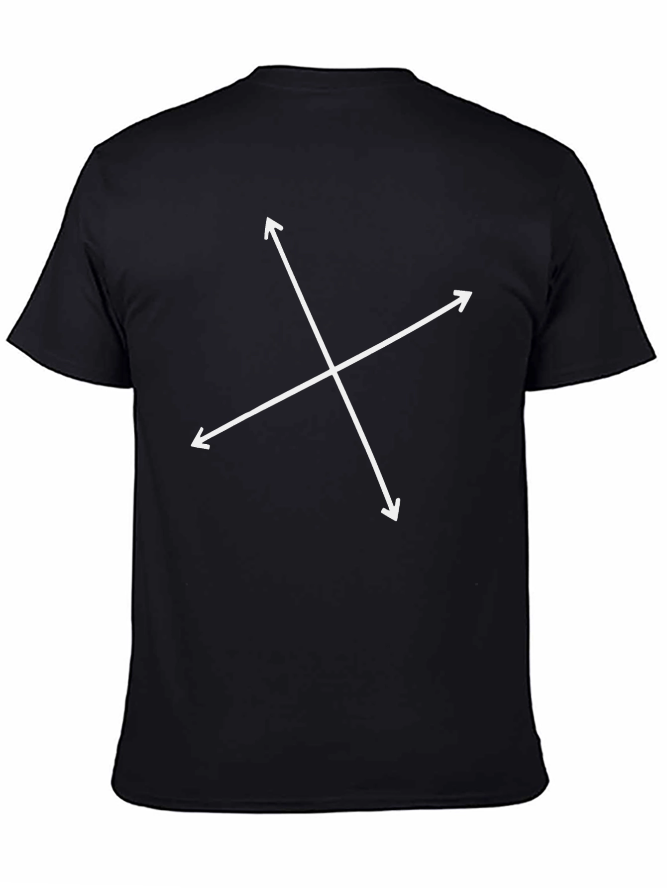 Black Men's Black T-Shirt with Arrow Cross Design view 4