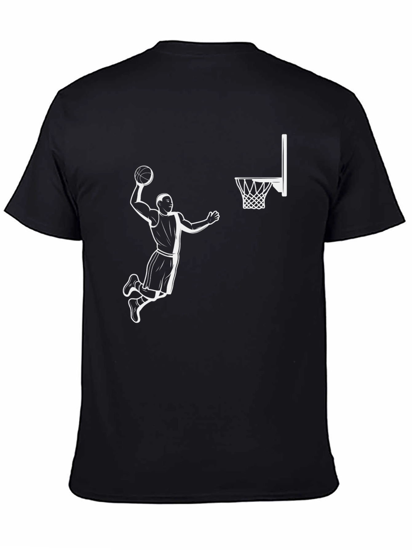 Black Slam Dunk Graphic Tee - Black Cotton T-Shirt view 4
