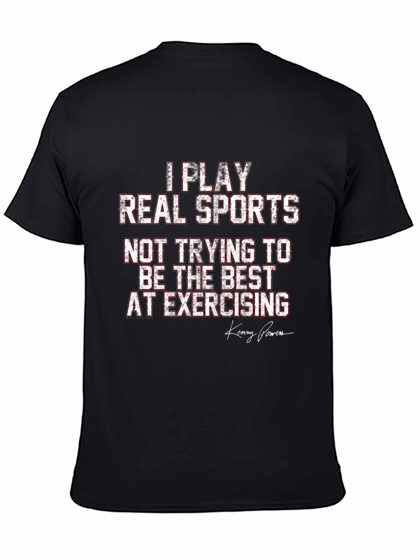 Black I Play Real Sports T-Shirt - Funny Gym Workout Tee view 4