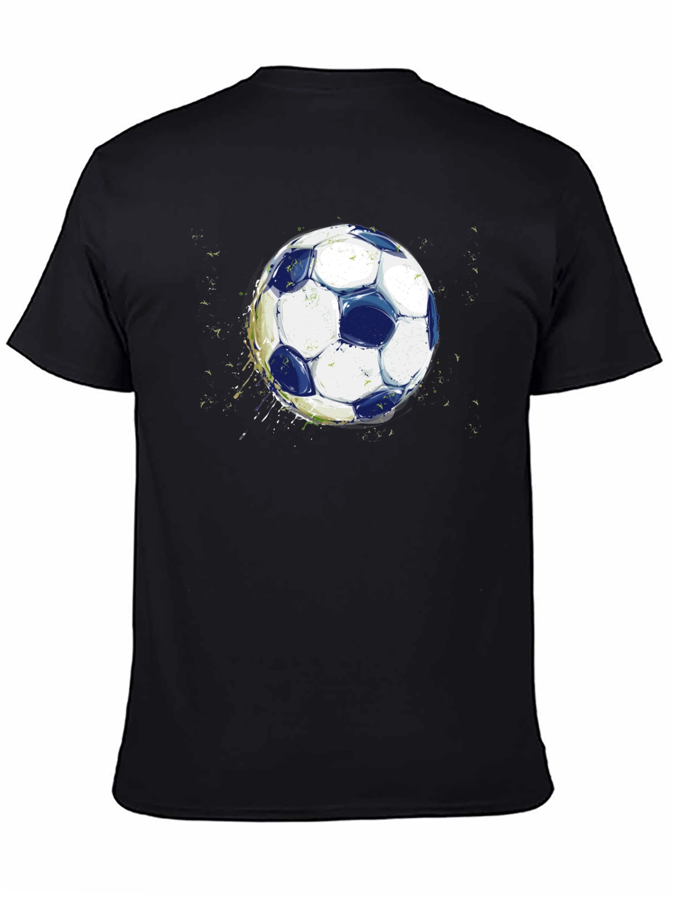 Black Soccer Ball Graphic Black T-Shirt view 4