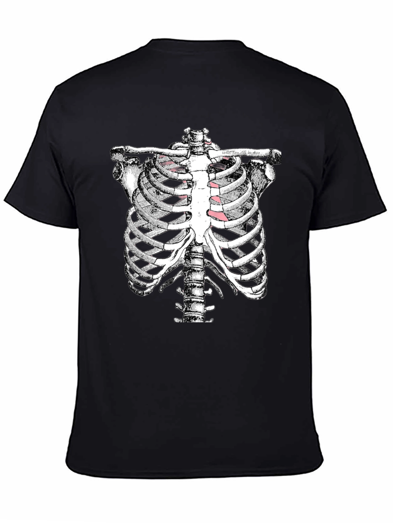 Black Rib Cage Graphic T-Shirt - Halloween Costume Tee view 4