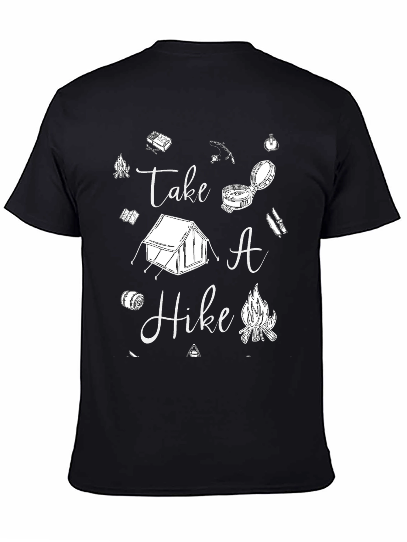 Black Take A Hike Graphic Tee - Camping Lover's T-Shirt view 4