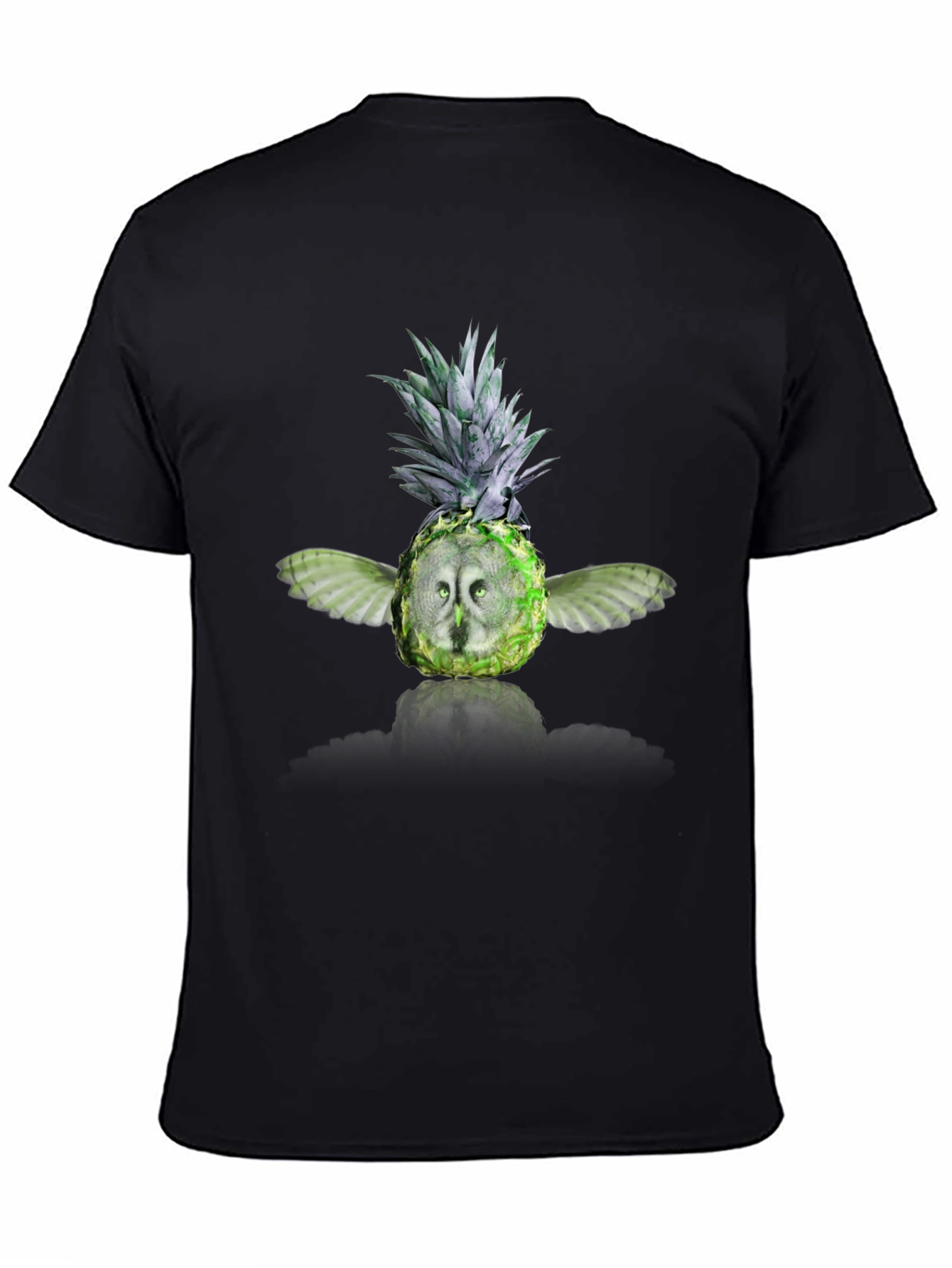Black Pineapple Owl Graphic Tee - Men's Black T-Shirt view 4