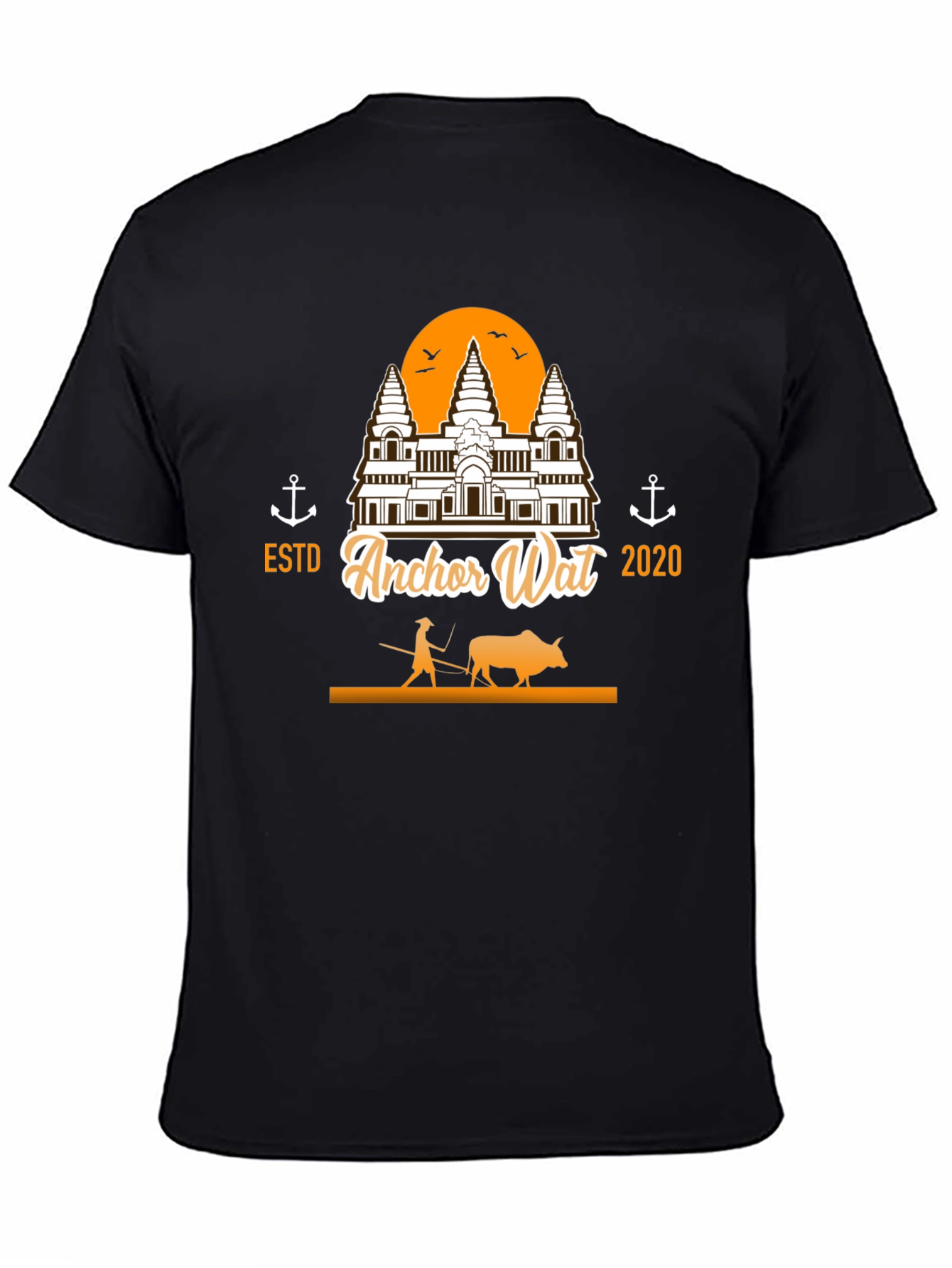 Black Anchor Wat T-Shirt - Est. 2020 - Cultural Graphic Tee view 4